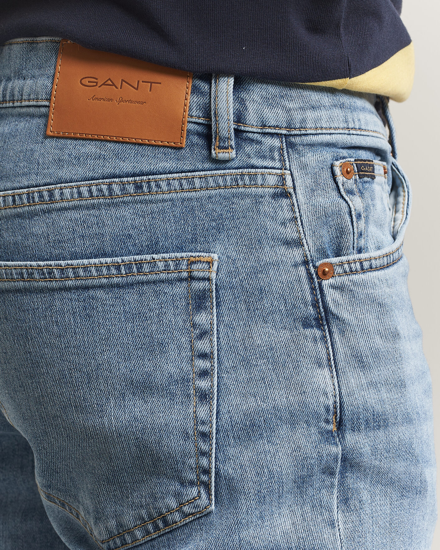 Homme | Pantalons | Gant | Regular Fit Jeans Semi Light Blue Worn In