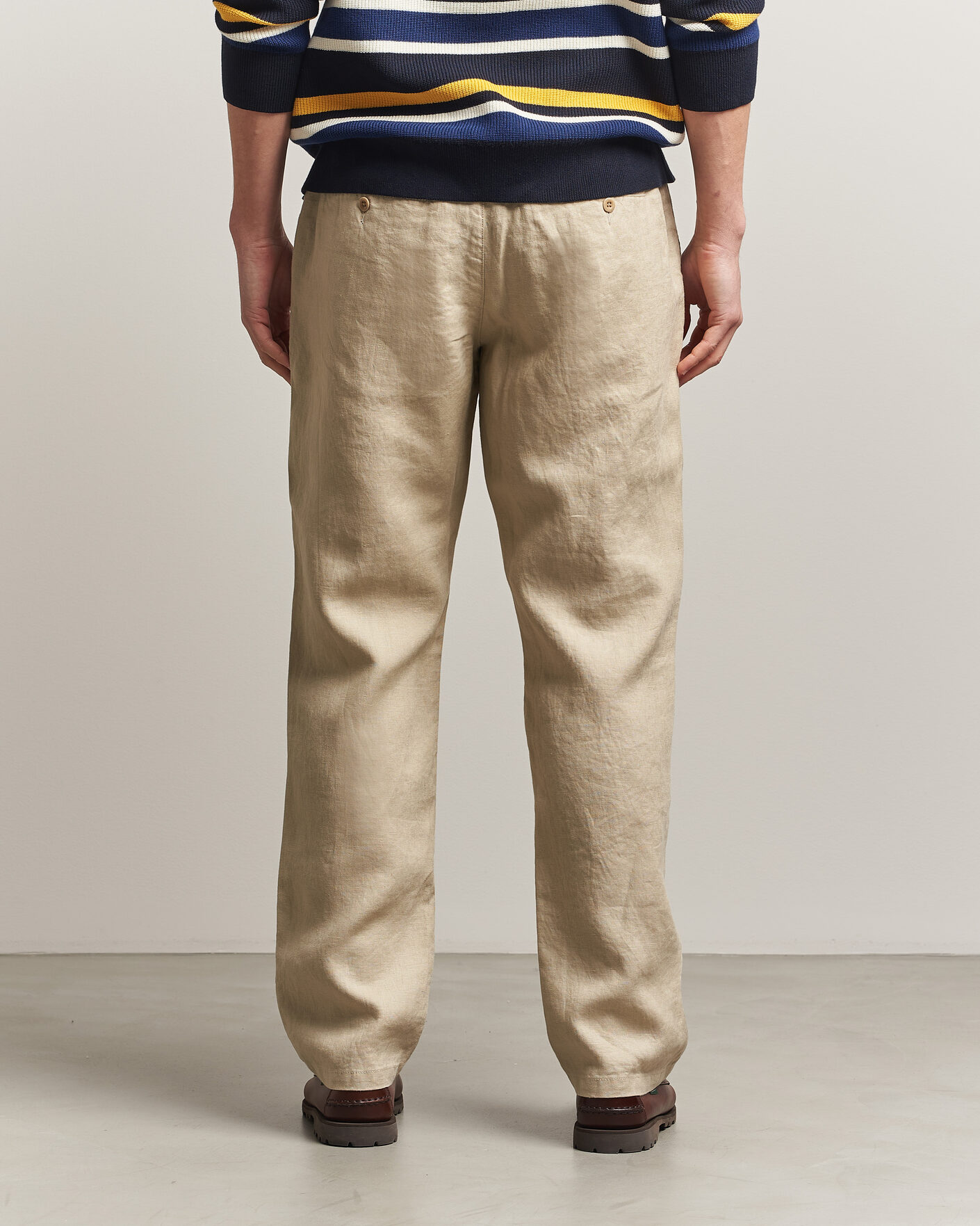 Heren | Broeken | Gant | Regular Fit Linen Drawstring Pants Oat Beige