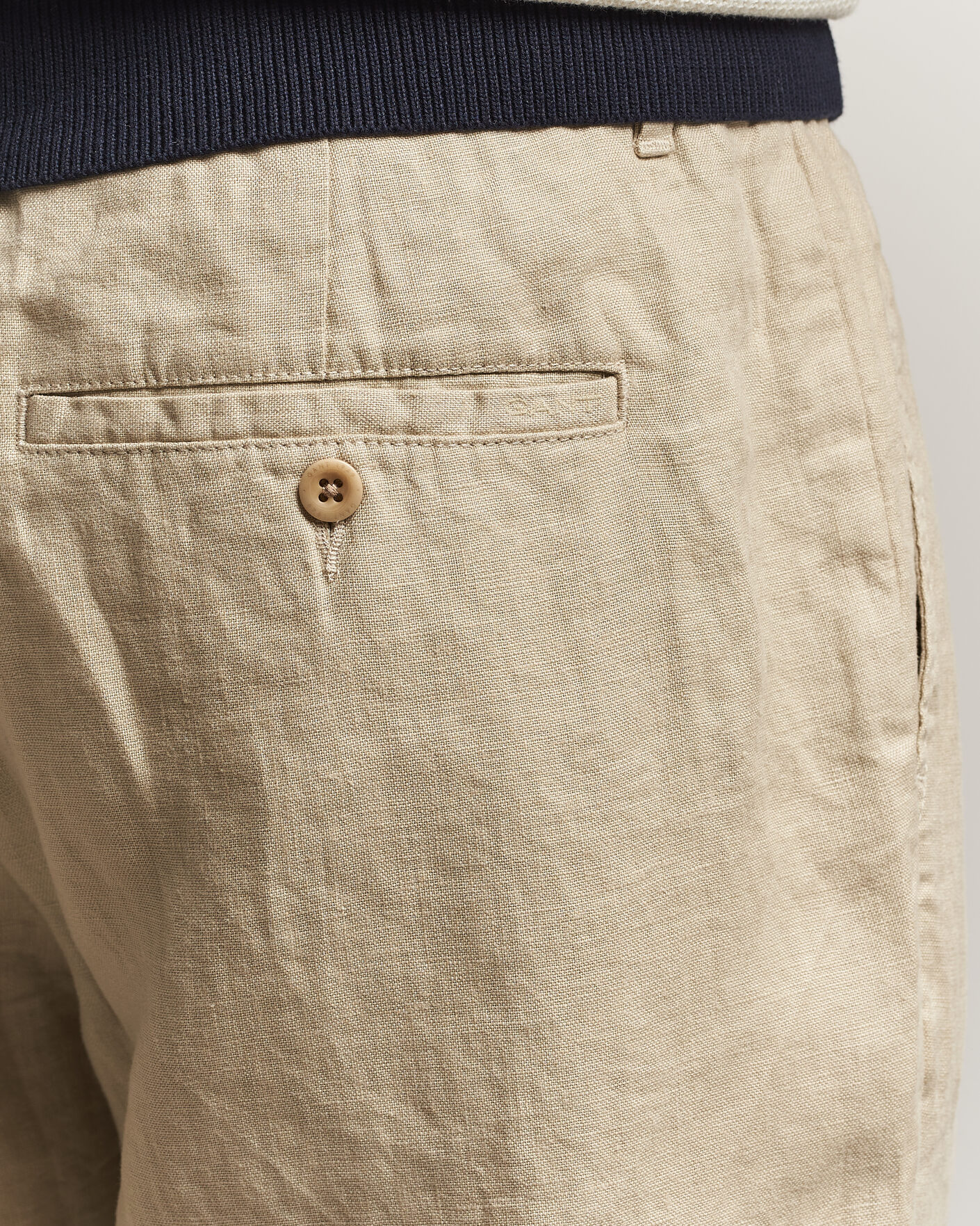Heren | Broeken | Gant | Regular Fit Linen Drawstring Pants Oat Beige
