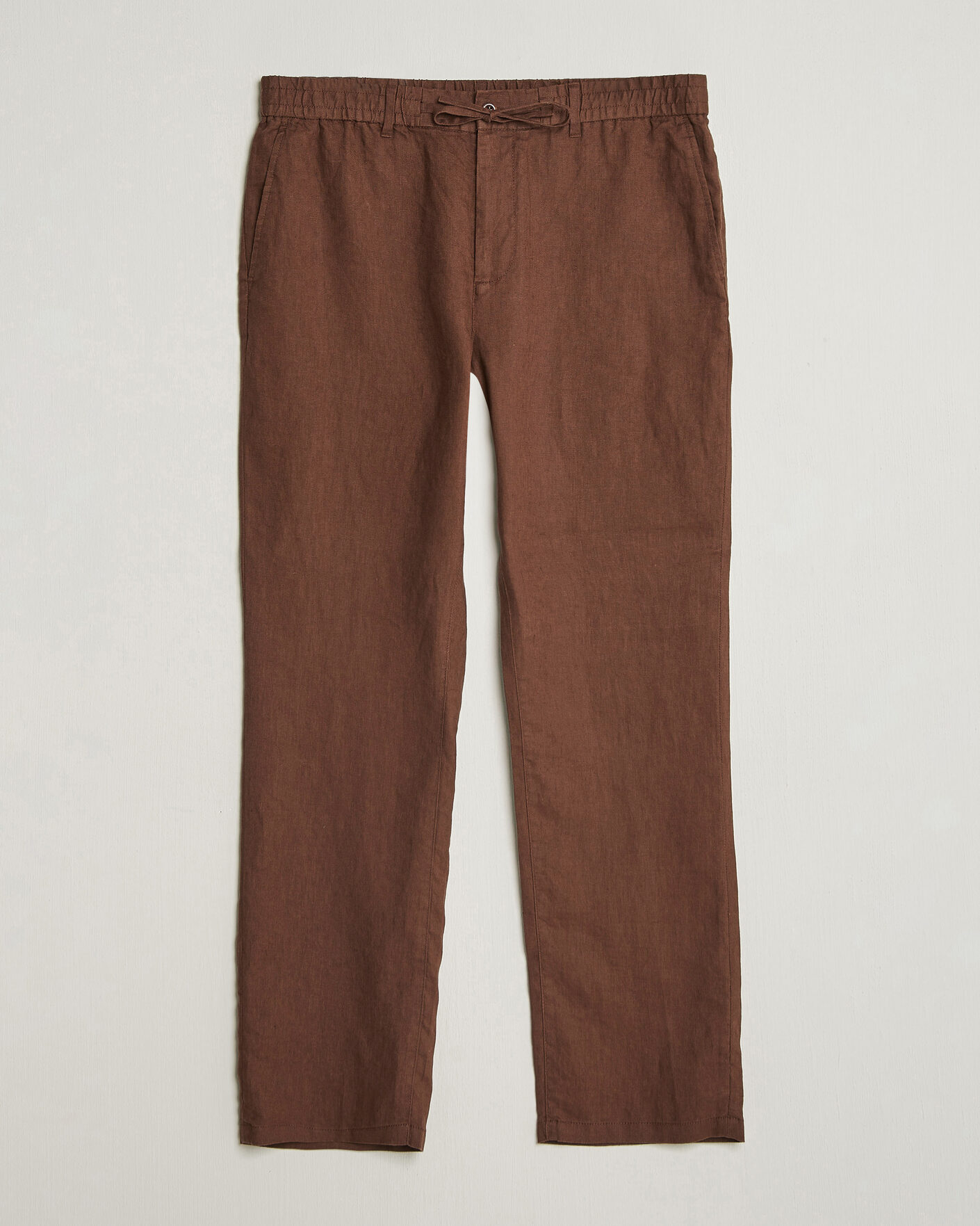 Heren | Broeken | GANT | Regular Fit Linen Drawstring Pants Mahogany Brown