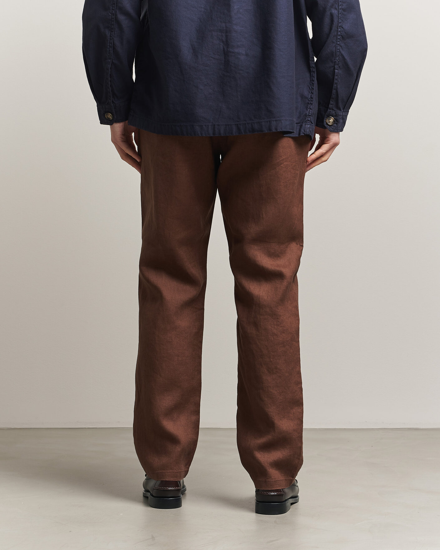 Homme | Pantalons | Gant | Regular Fit Linen Drawstring Pants Mahogany Brown