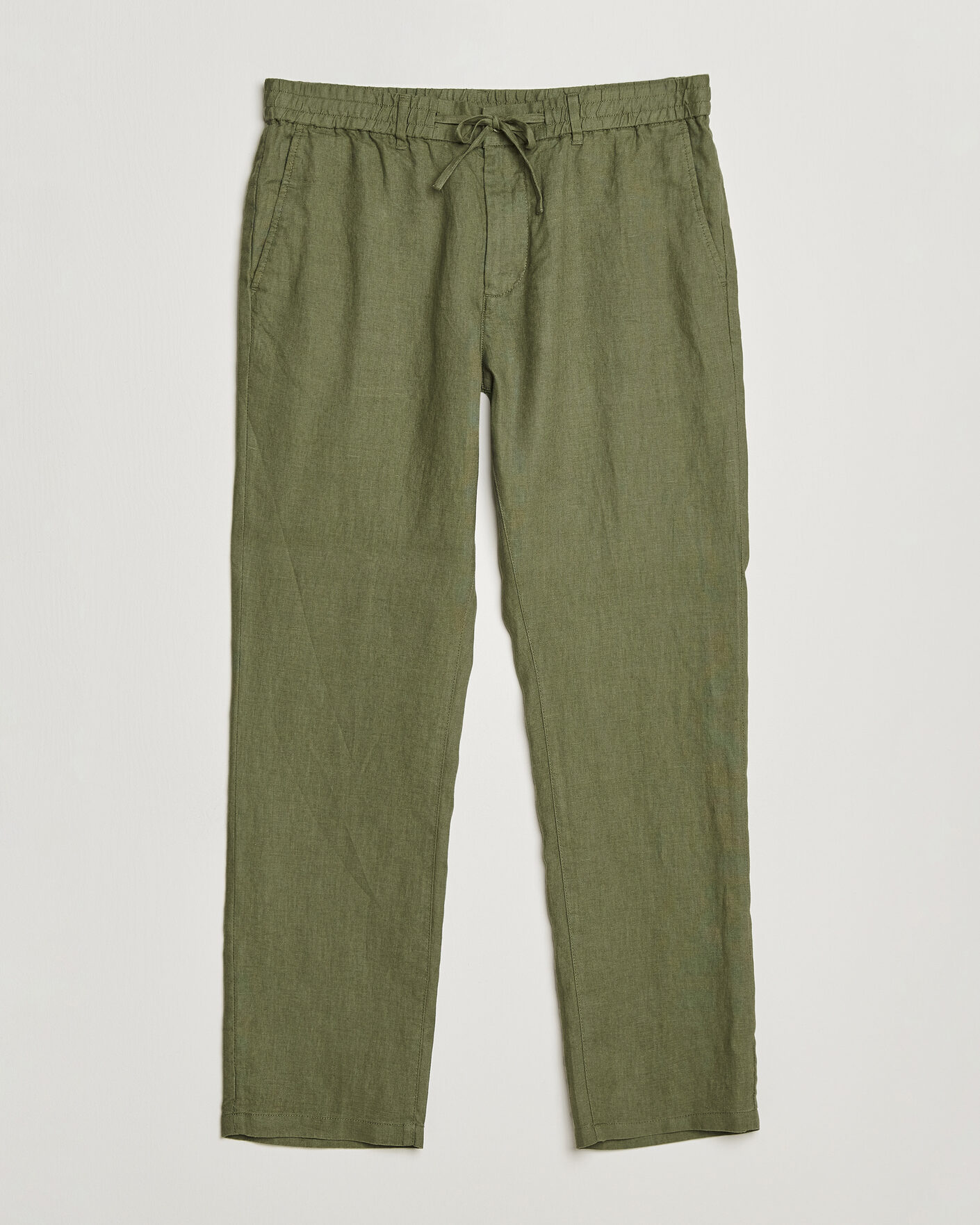 Heren | Broeken | GANT | Regular Fit Linen Drawstring Pants Dry Herb Green