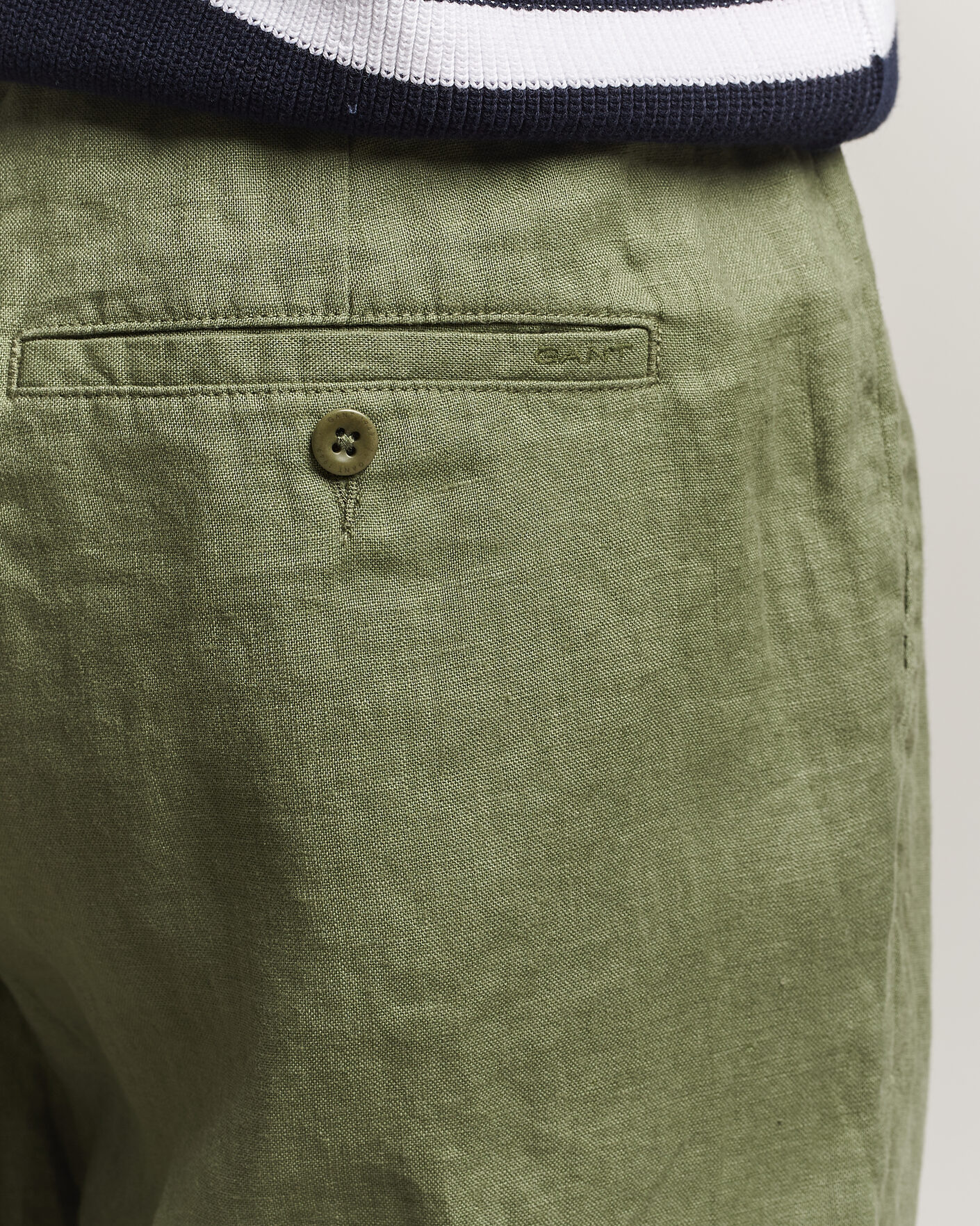 Homme | Pantalons | Gant | Regular Fit Linen Drawstring Pants Dry Herb Green
