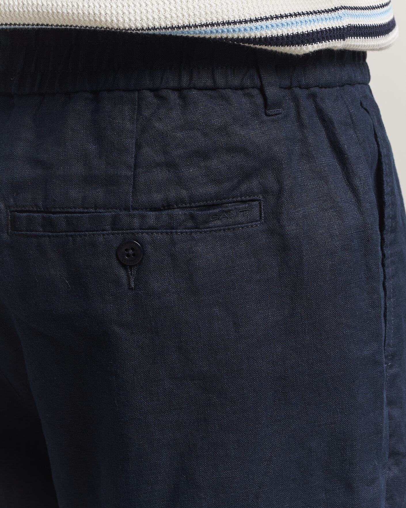 Heren | Broeken | Gant | Regular Fit Linen Drawstring Pants Evening Blue