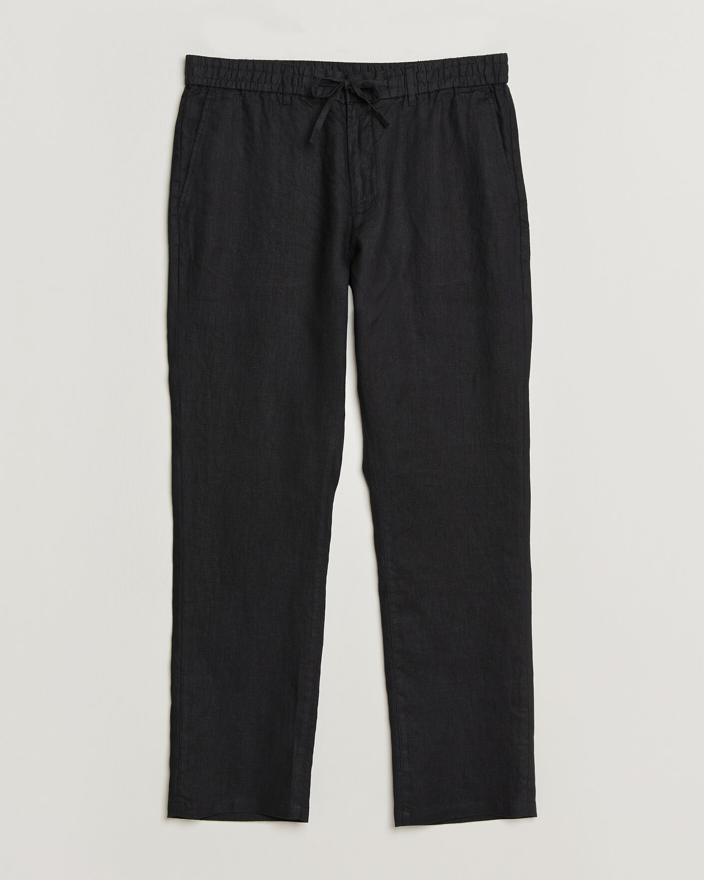 Heren | Broeken | GANT | Regular Fit Linen Drawstring Pants Black