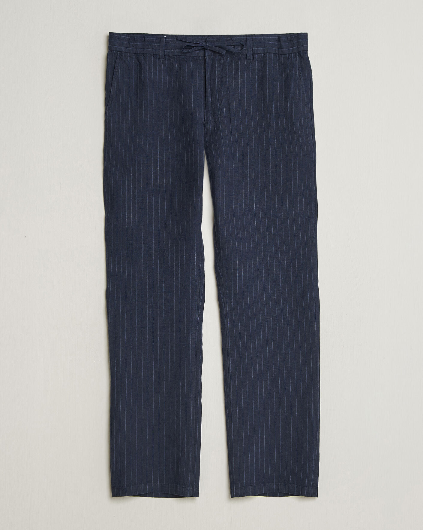 Heren | Broeken | Gant | Regular Fit Stiped Linen Drawstring Pants Evening Blue