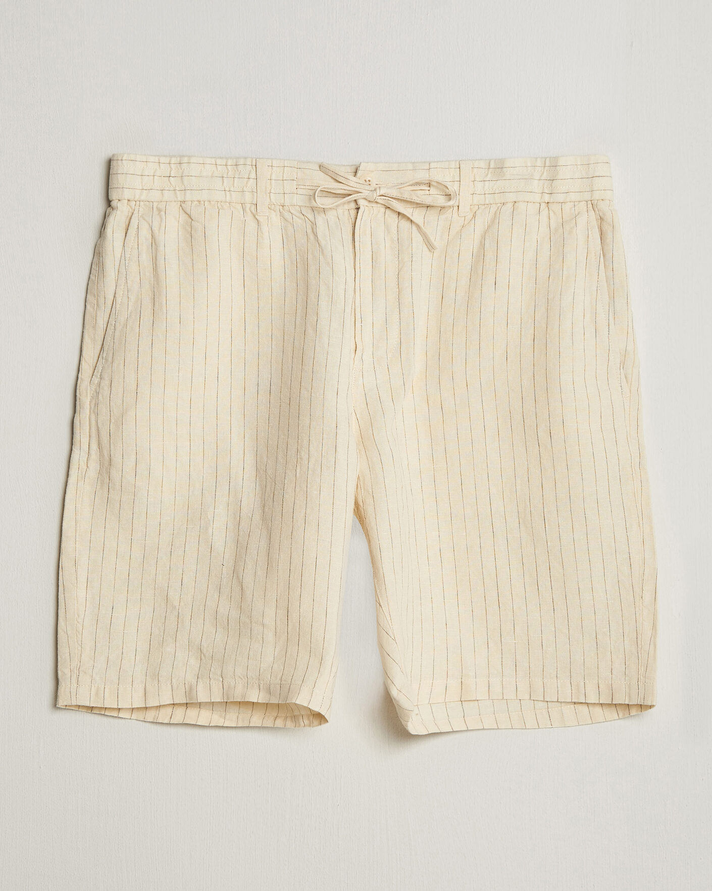 Heren | Korte broek | Gant | Regular Fit Striped Linen Drawstring Shorts Faded Beige
