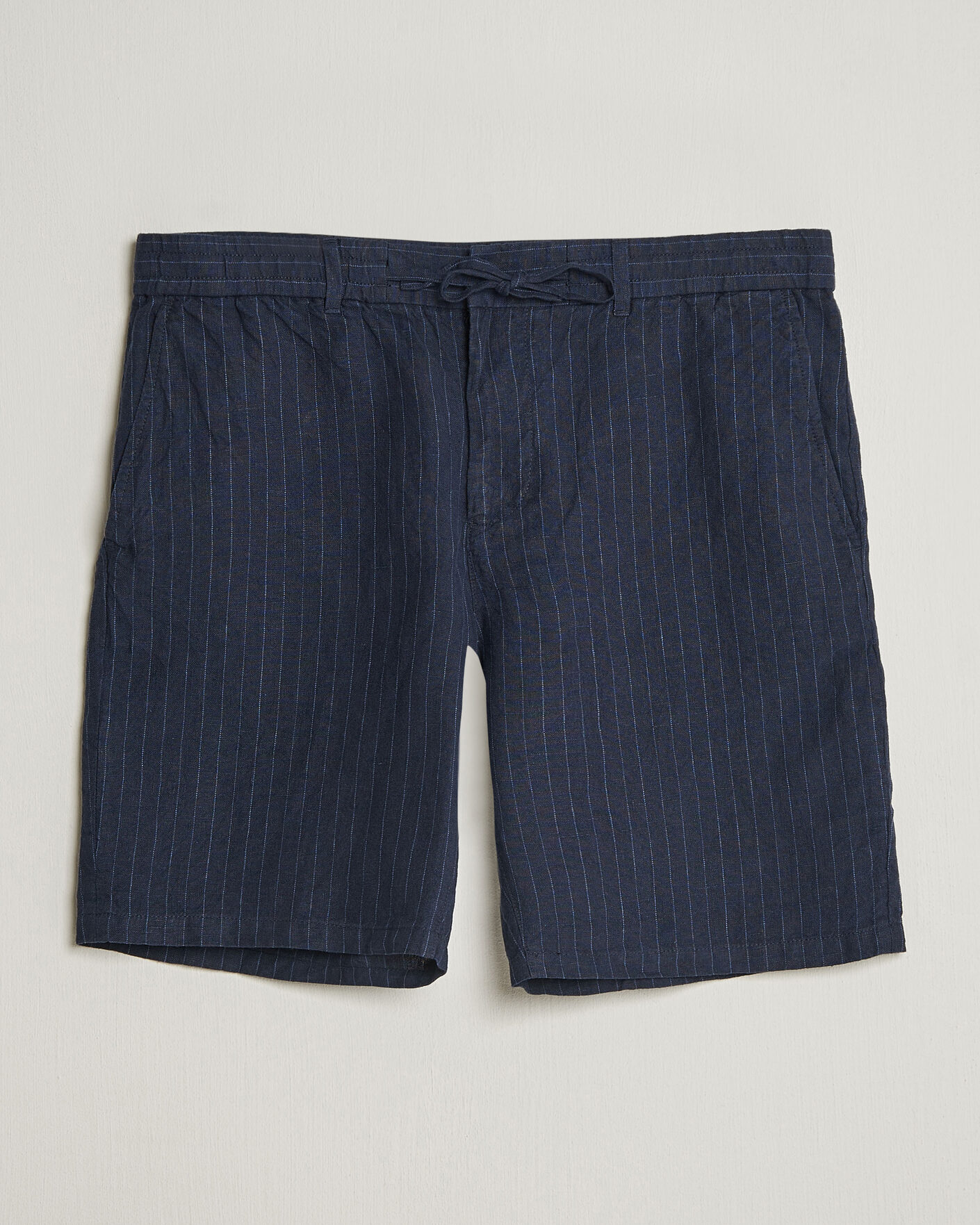 Heren | Korte broek | Gant | Regular Fit Striped Linen Drawstring Shorts Evening Blue