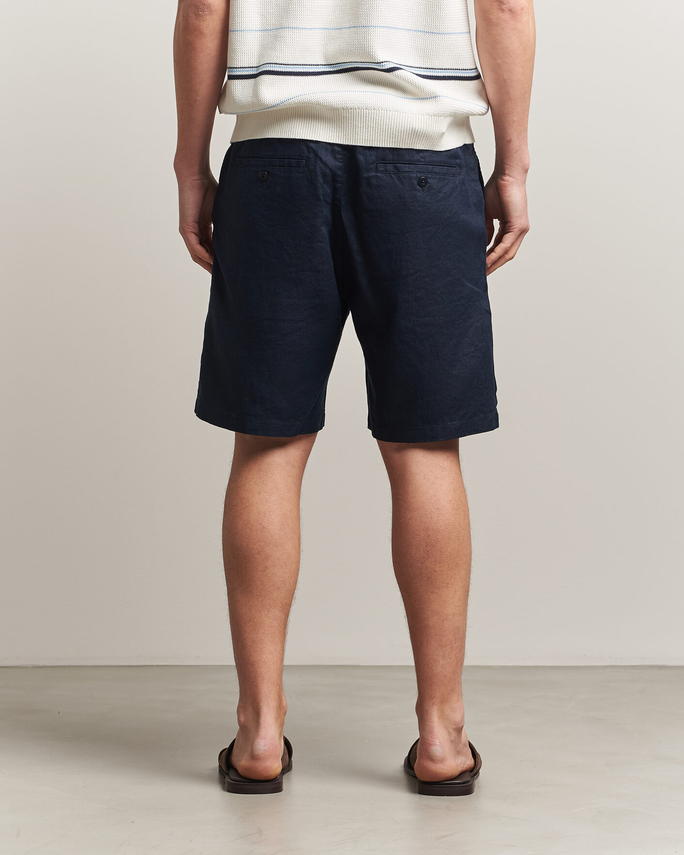 Homme | Shorts | Gant | Regular Fit Linen Drawstring Shorts Evening Blue