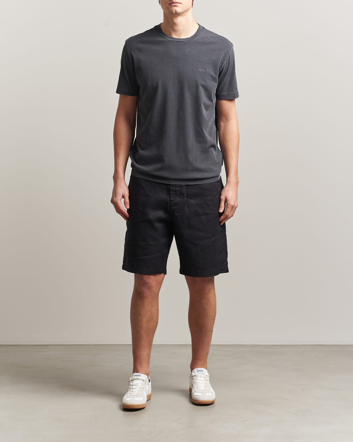 Heren | Korte broek | GANT | Regular Fit Linen Drawstring Shorts Black
