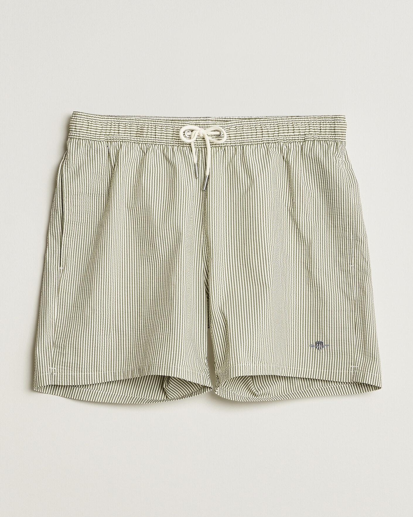 Heren | Zwembroek | GANT | Seersucker Striped Swimshorts Dry Herb Green