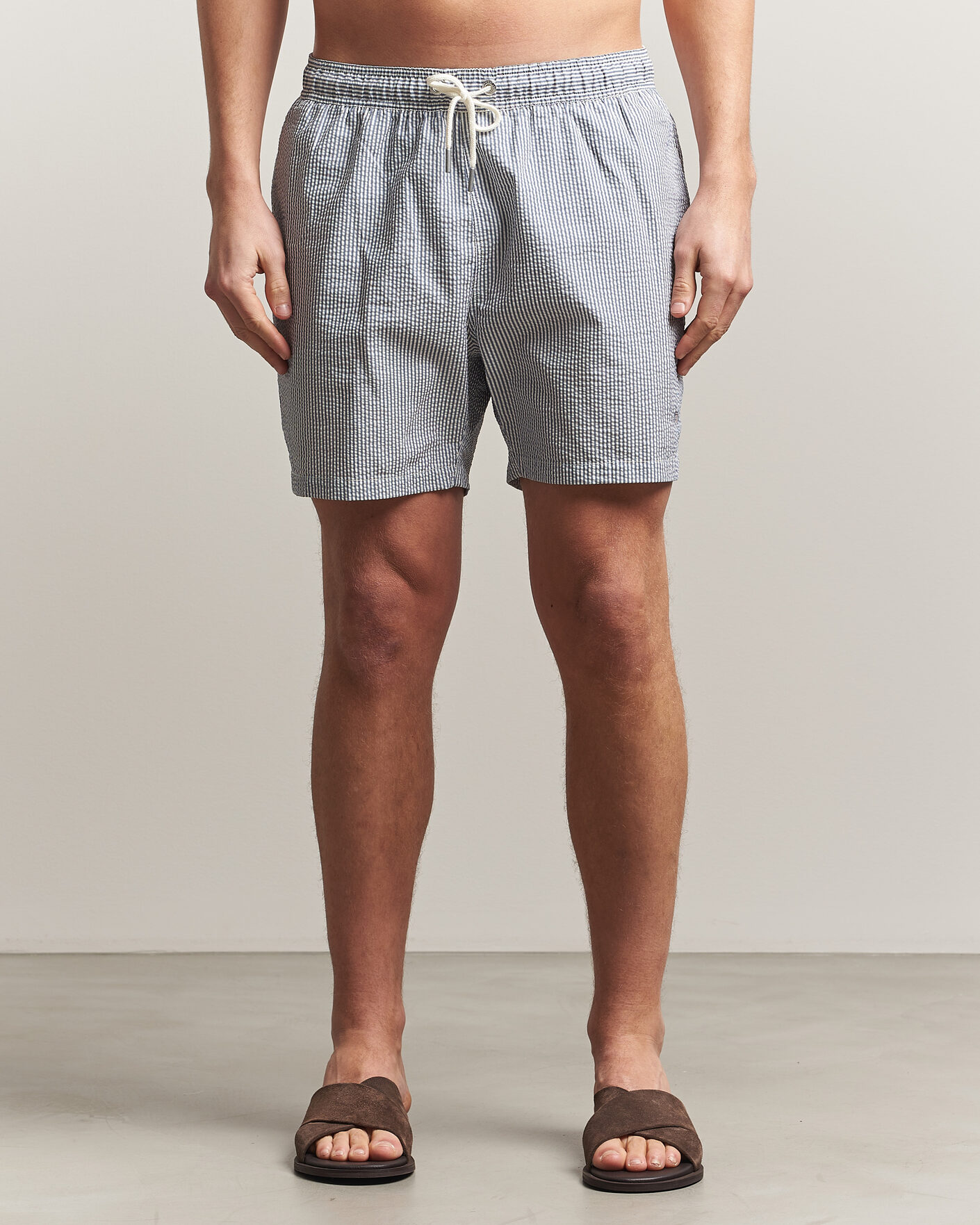 Homme | Maillots De Bain | Gant | Seersucker Striped Swimshorts Vintage Blue