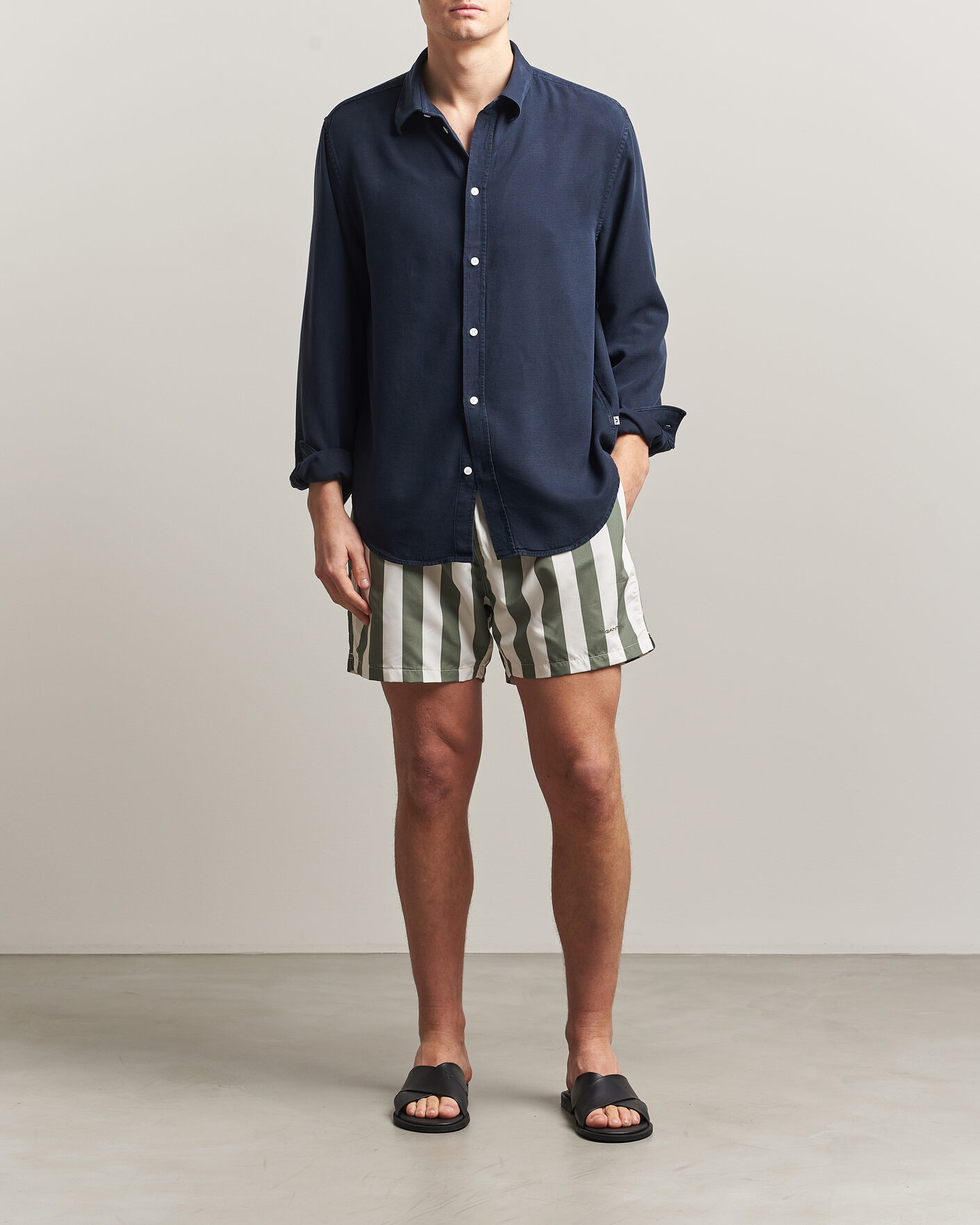 Homme | Maillots De Bain | Gant | Blockstriped Swimshorts Dry Herb Green