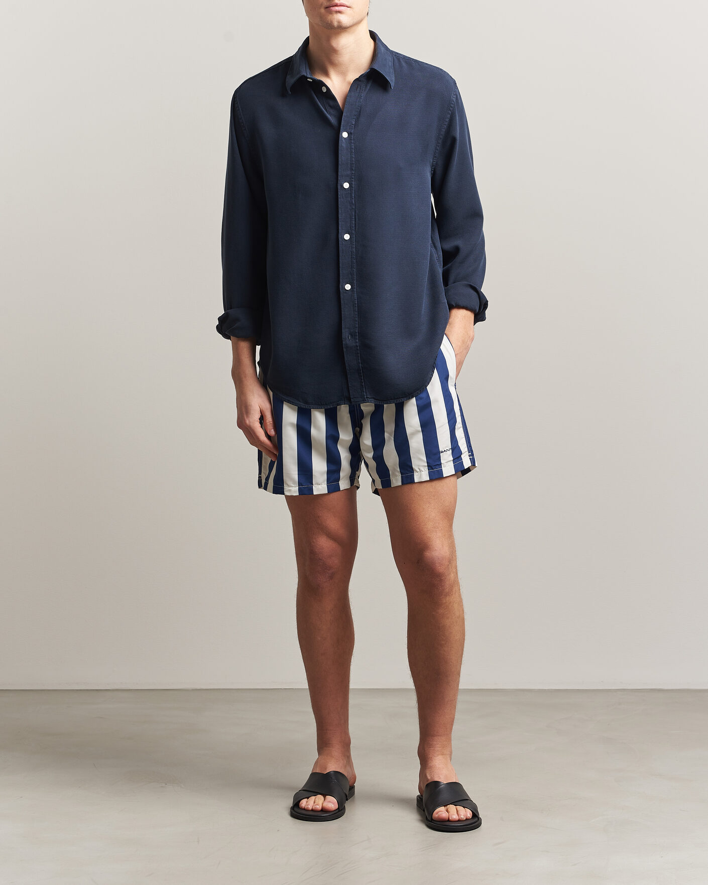 Homme | Maillots De Bain | GANT | Blockstriped Swimshorts Rich Navy