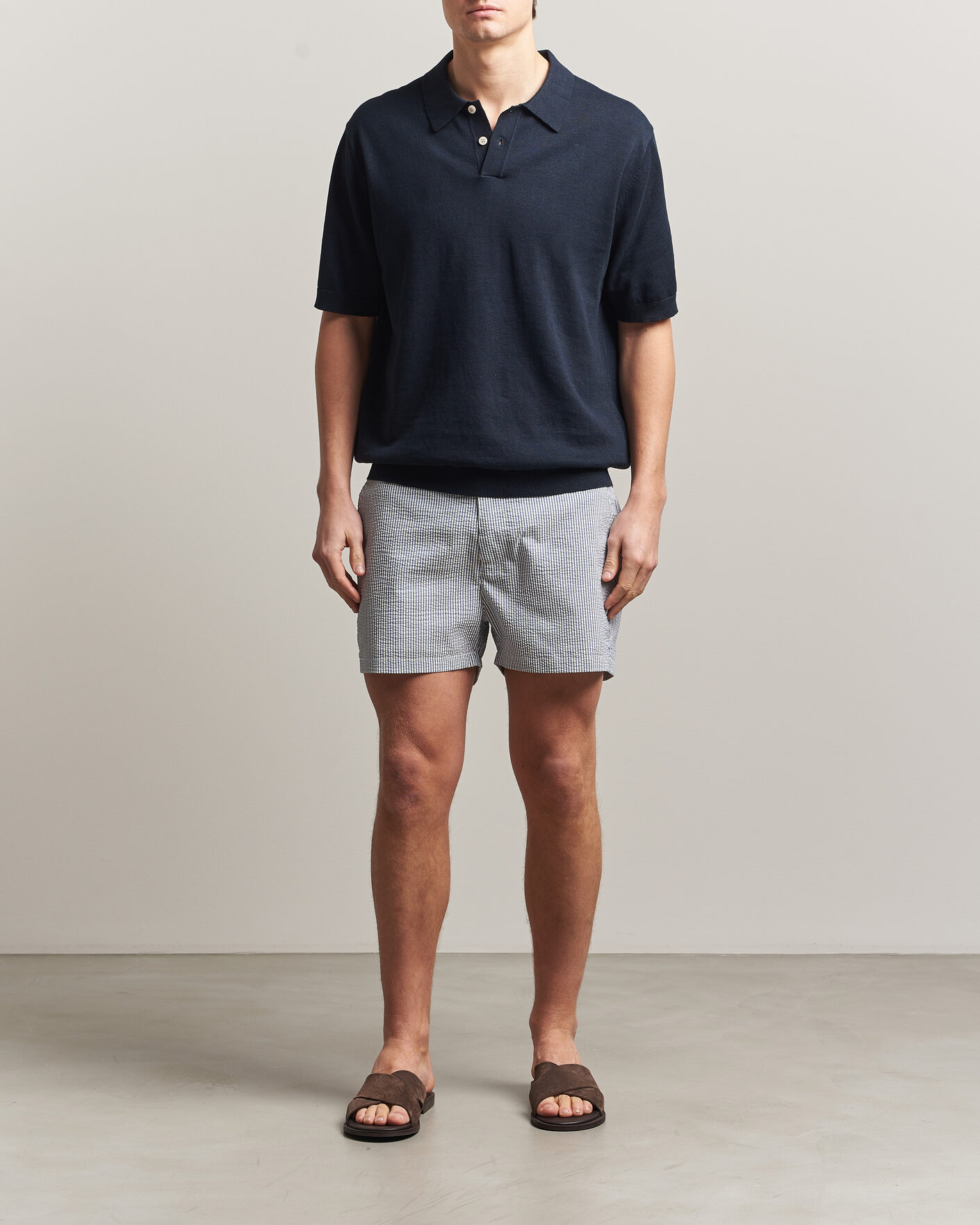 Homme | Maillots De Bain | Gant | Fitted Seersucker Swimshorts Vintage Blue