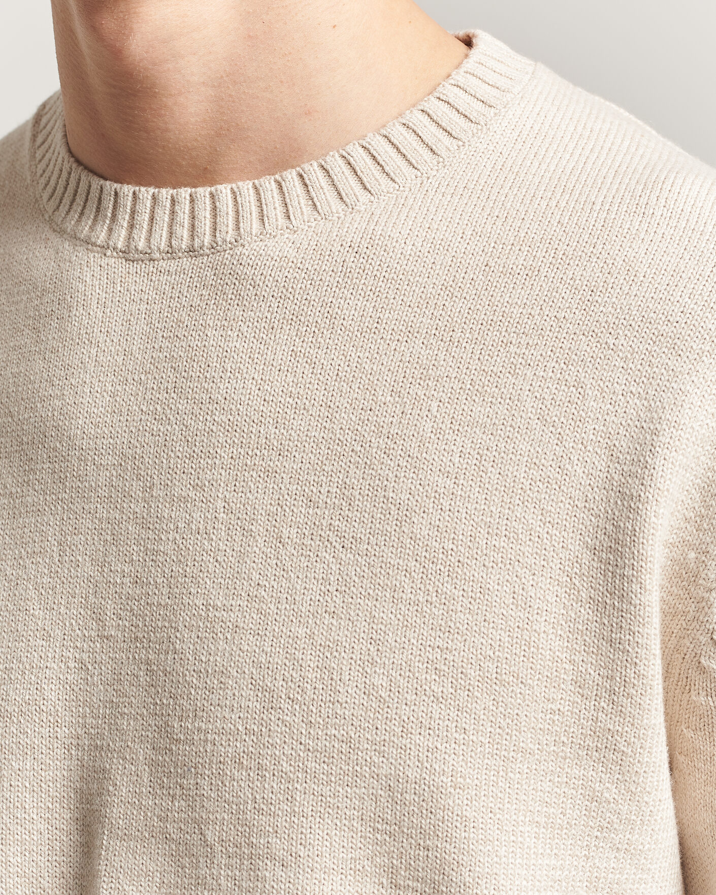 Heren | Truien | Gant | Cotton/Cashmere Knitted Sweater Seed Melange