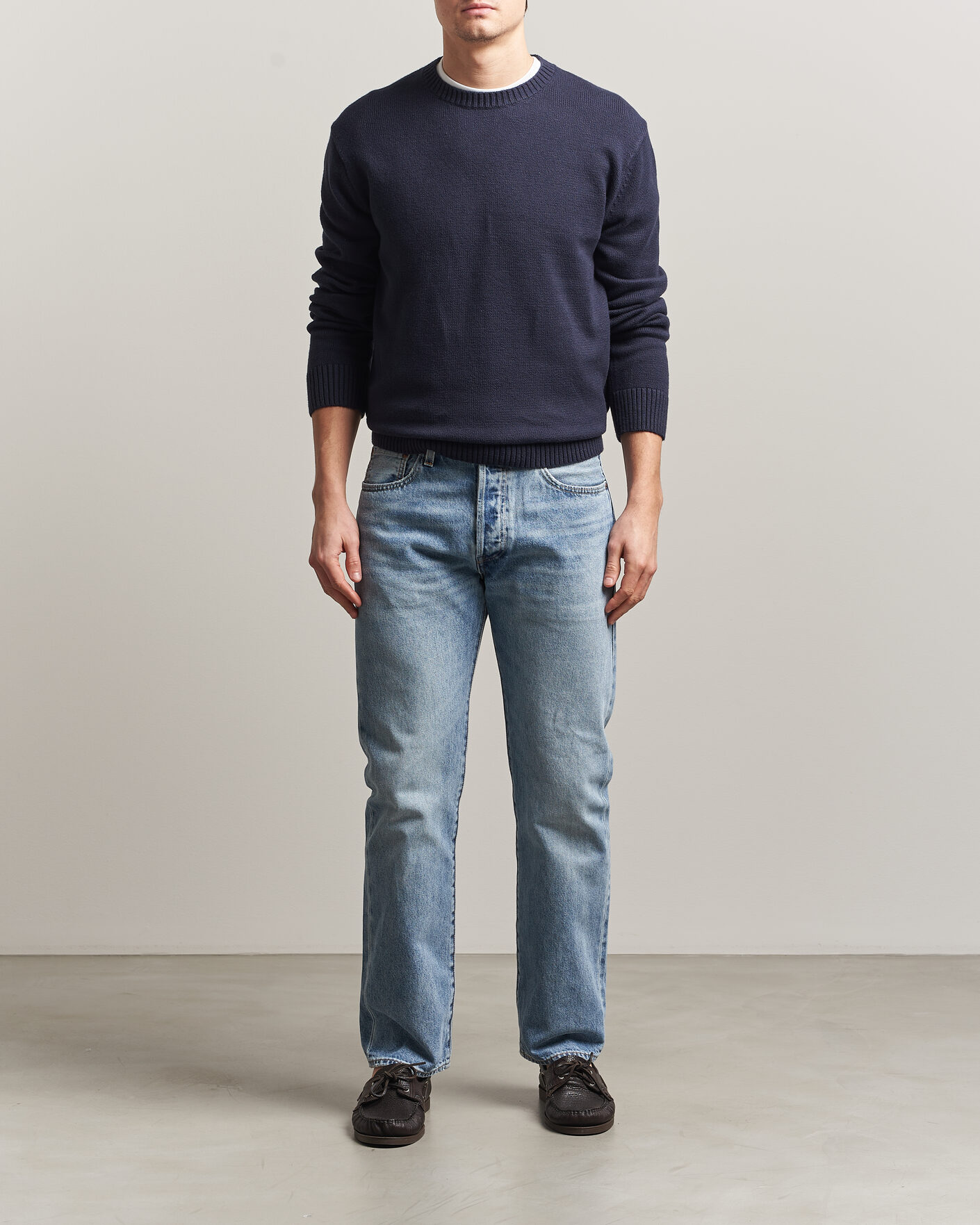 Heren | Truien | GANT | Cotton/Cashmere Knitted Sweater Evening Blue