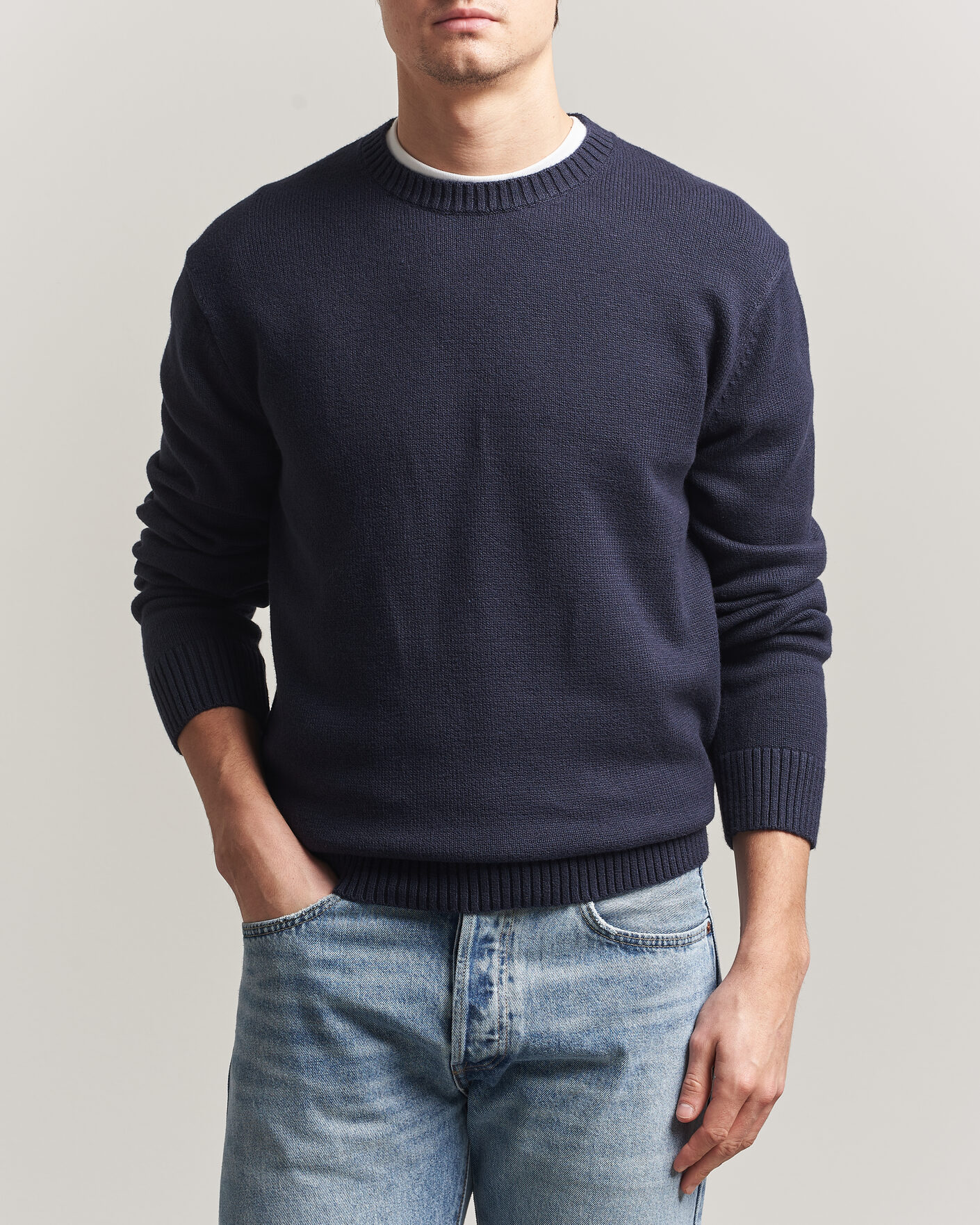 Heren | Truien | Gant | Cotton/Cashmere Knitted Sweater Evening Blue