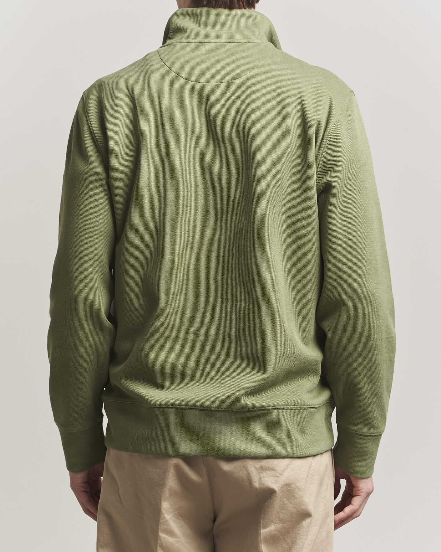 Homme | Pulls Et Tricots | GANT | Light Sacker Rib Half Zip Dry Herb Green