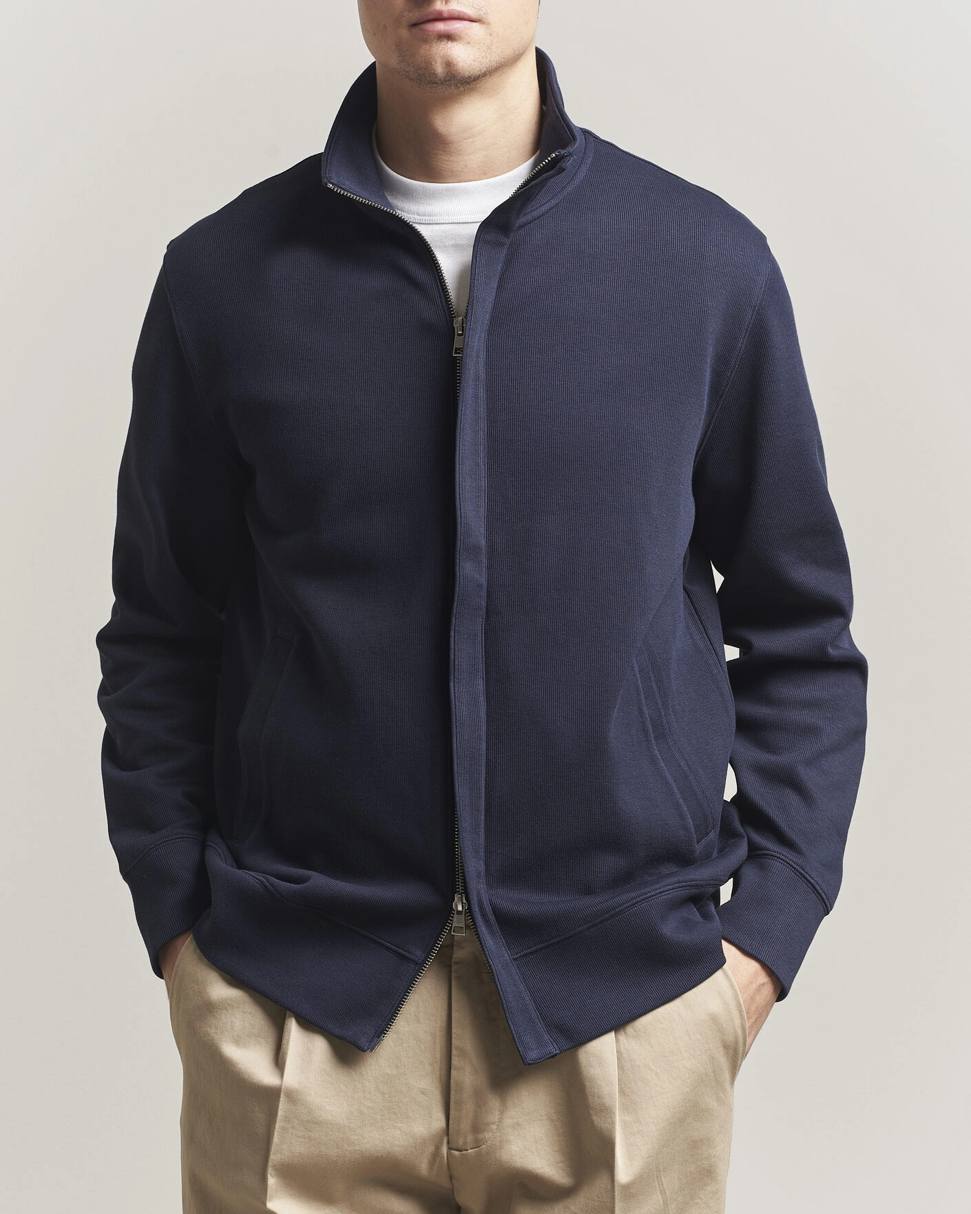 Homme | Pulls Et Tricots | GANT | Light Sacker Rib Full Zip Evening Blue