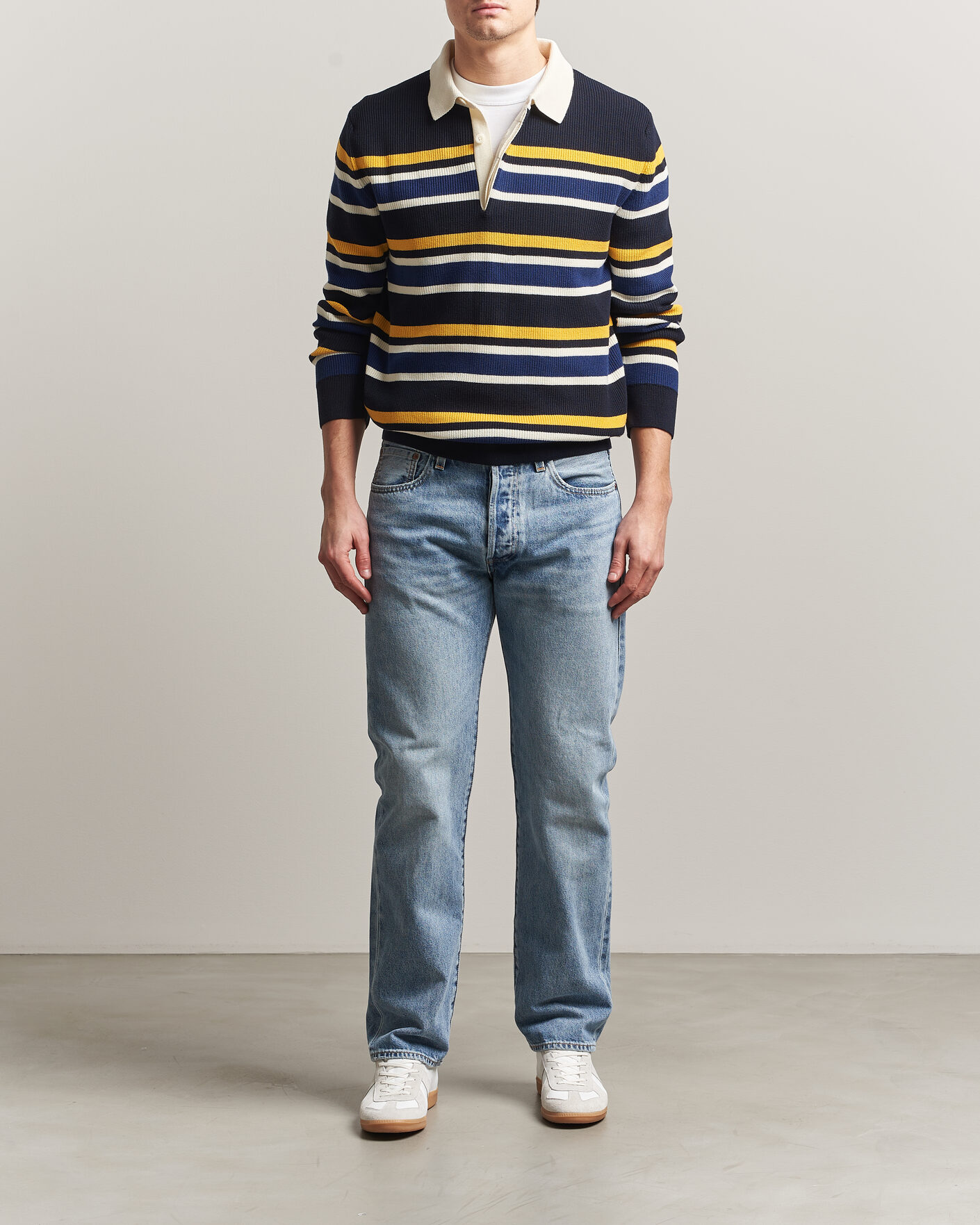 Homme | Pulls Et Tricots | Gant | Multisptriped Knitted Rugger Evening Blue