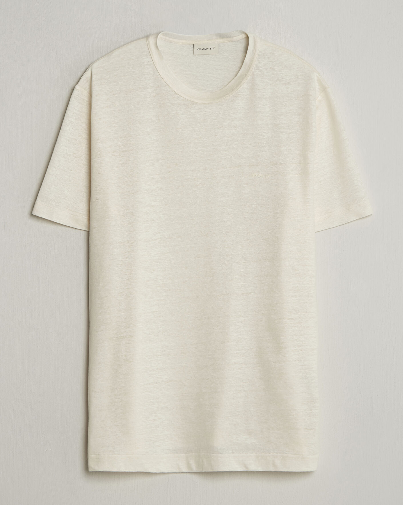 Homme | T-shirts | Gant | Linen T-Shirt Creamed White