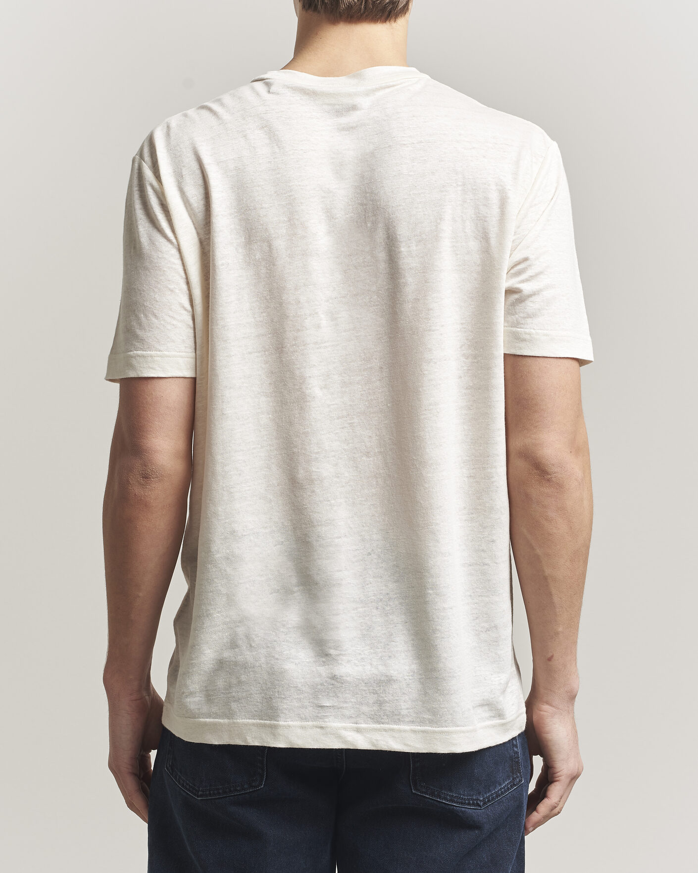 Homme | T-shirts | Gant | Linen T-Shirt Creamed White