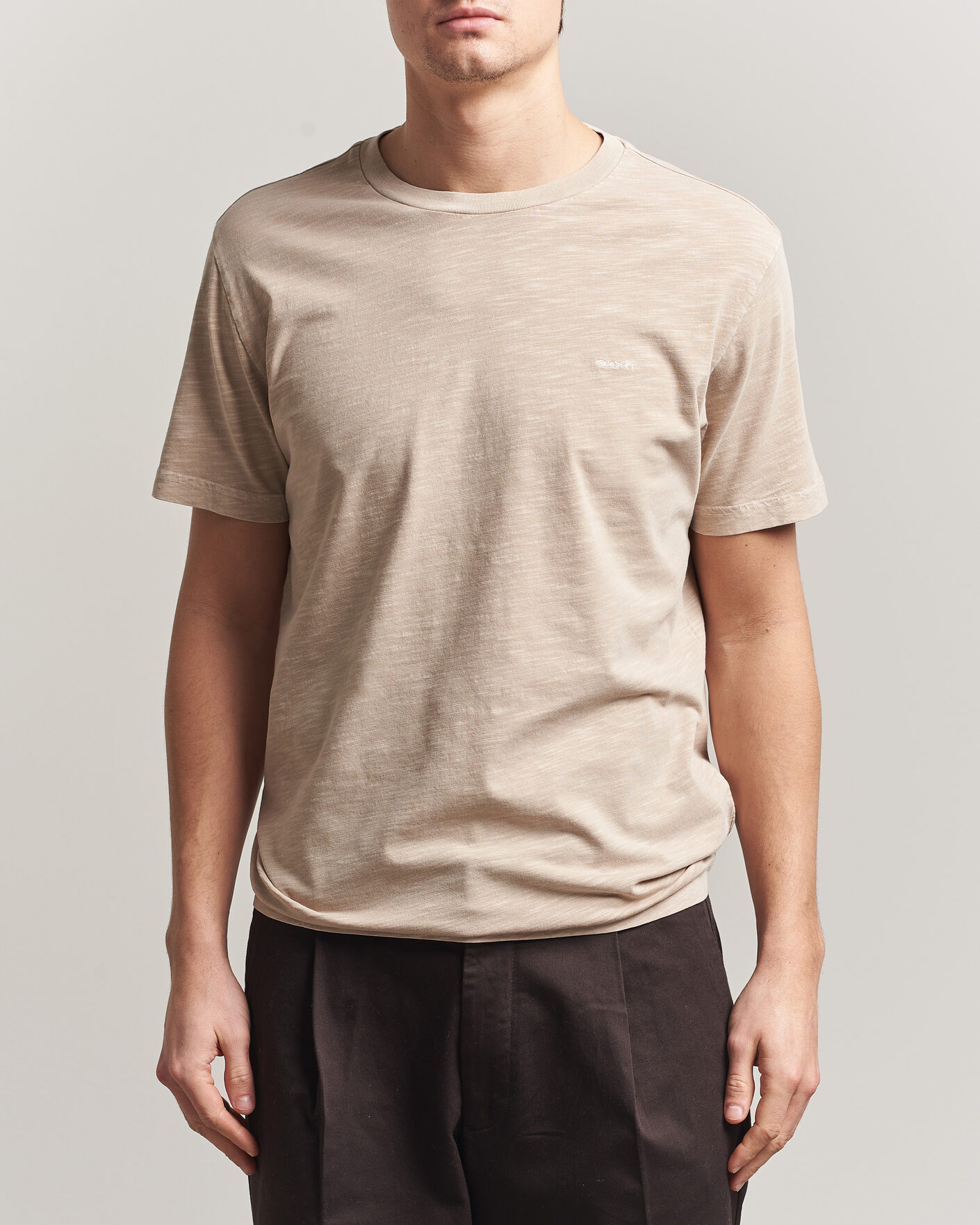 Homme | T-shirts | Gant | Washed Slub T-Shirt Oat Beige