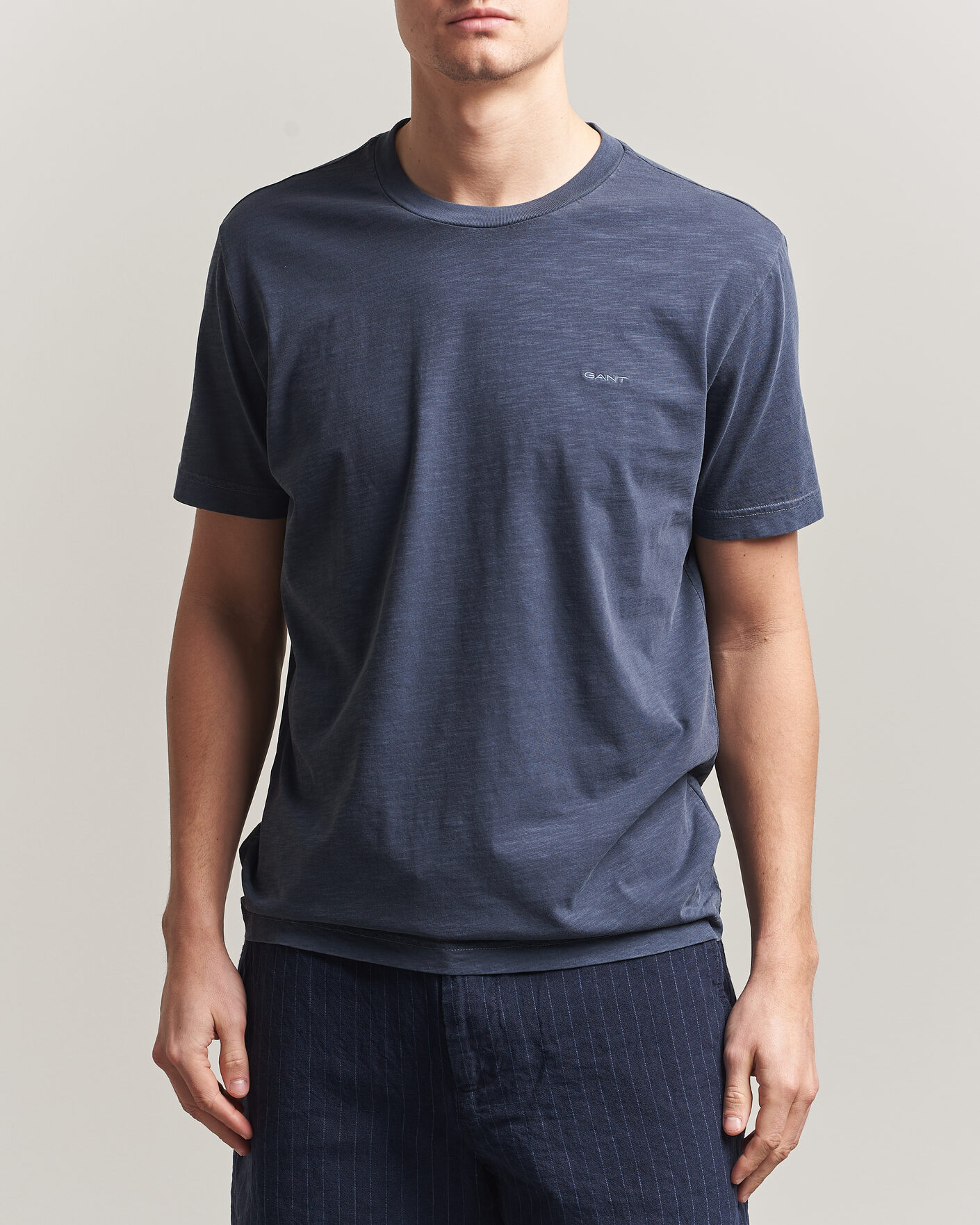 Heren | T-shirts | Gant | Washed Slub T-Shirt Evening Blue