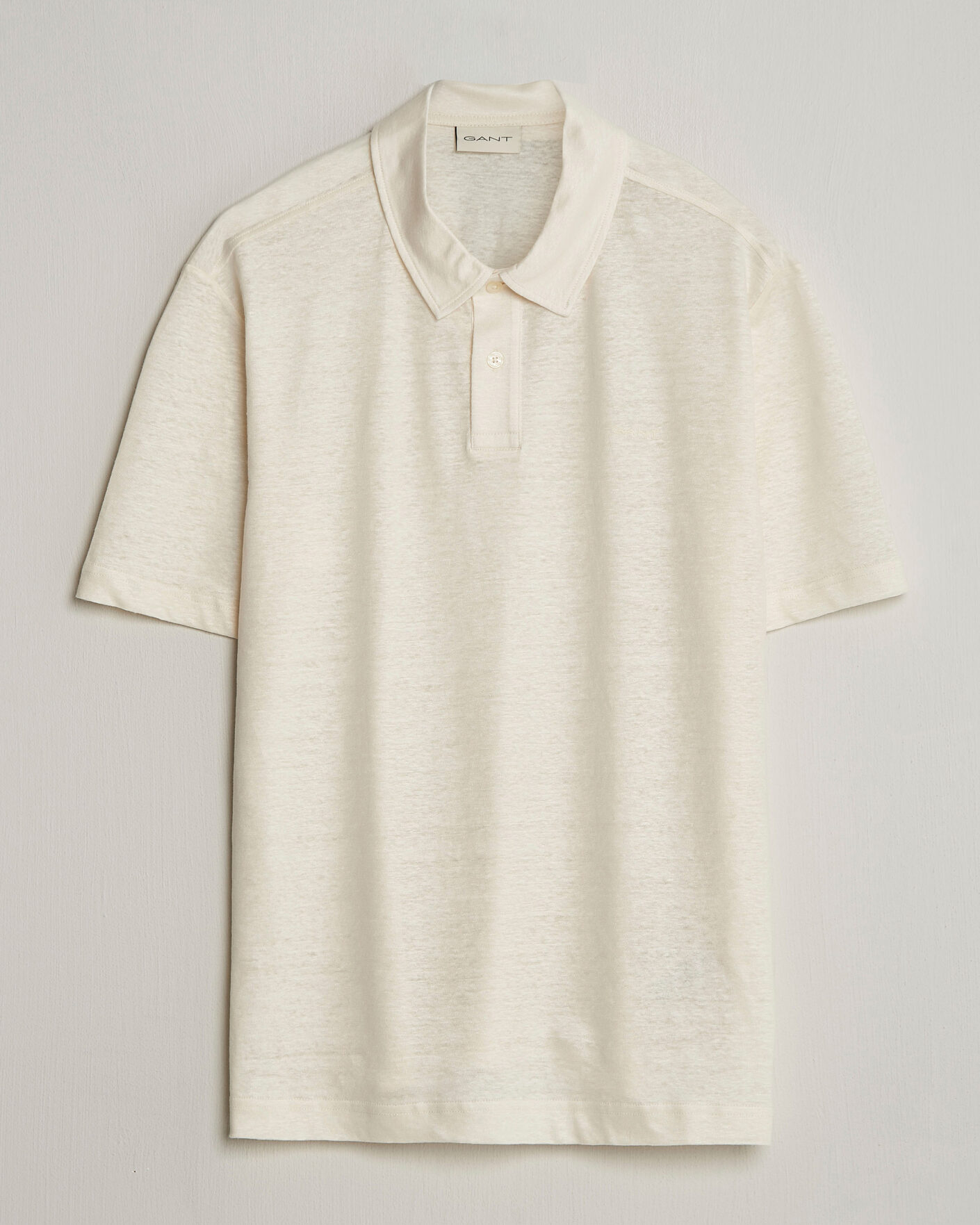 Homme | Polos | GANT | Linen Polo Creamed White