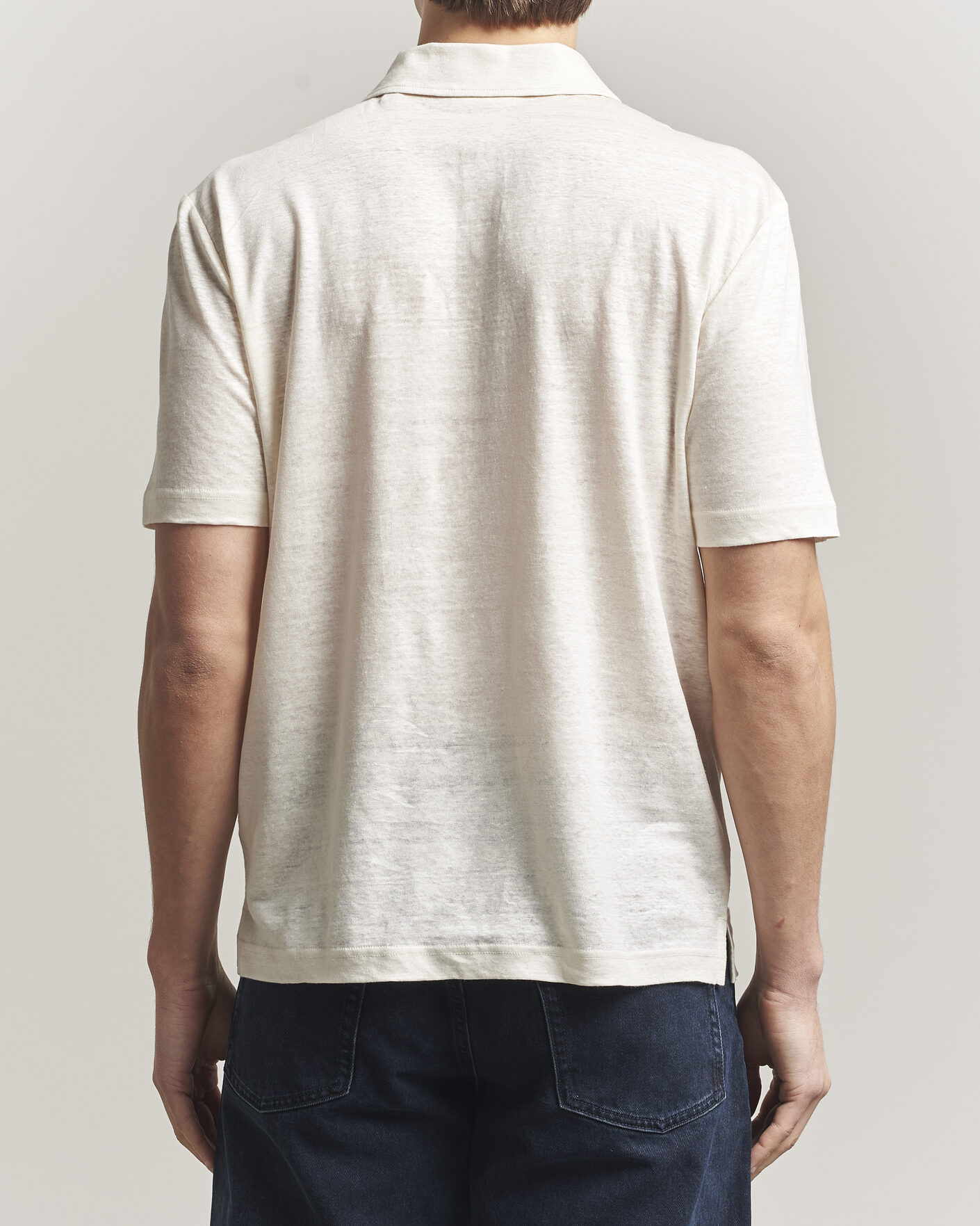 Homme | Polos | Gant | Linen Polo Creamed White