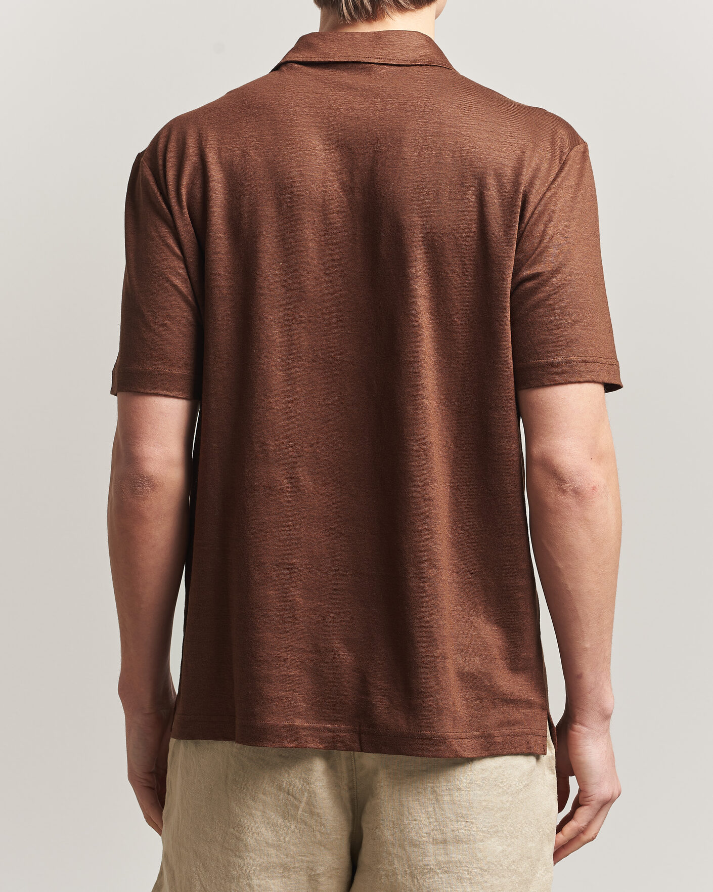Heren | Polo's | GANT | Linen Polo Mahogany Brown