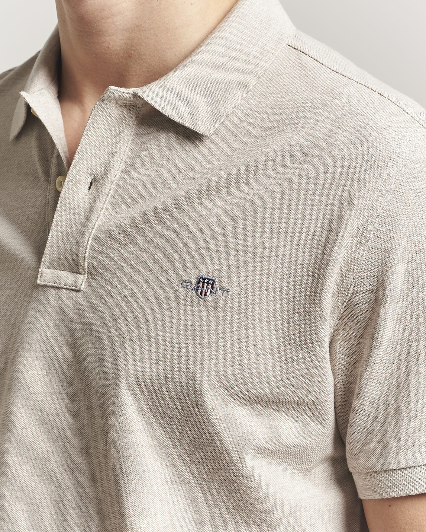 Homme | Polos | Gant | The Original Polo Oat Melange