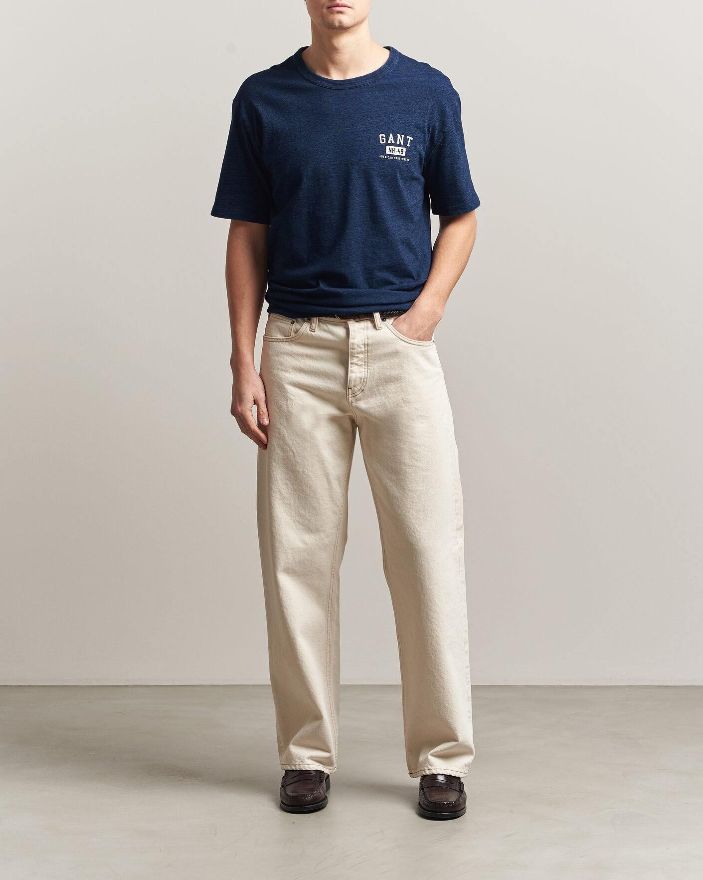 Heren | T-shirts | Gant | Indigo Graphic T-Shirt Dark Blue