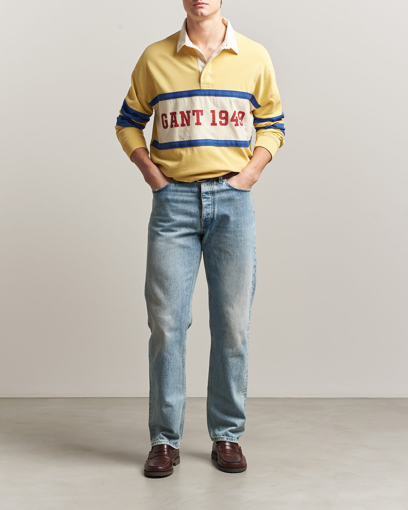 Homme | Pulls Et Tricots | Gant | Heavy Rugger Light Mustard Yellow