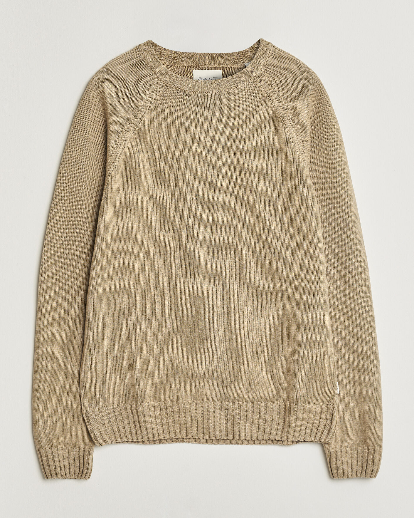 Homme | Pulls Et Tricots | GANT | Linen/Cotton Crew Neck Sweater Dark Khaki