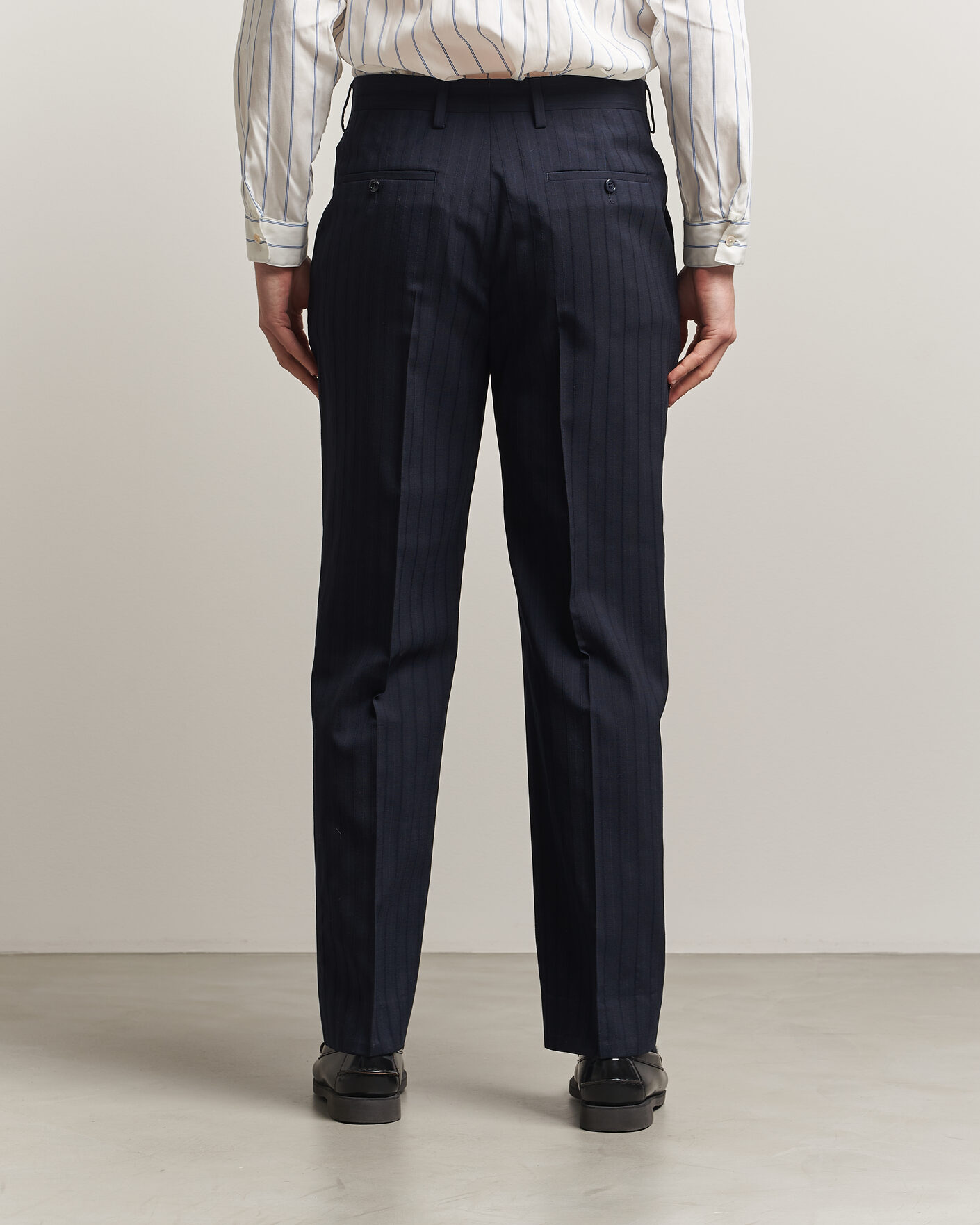 Heren | Broeken | Gant | Tonal Pinstriped Suit Pants Evening Blue