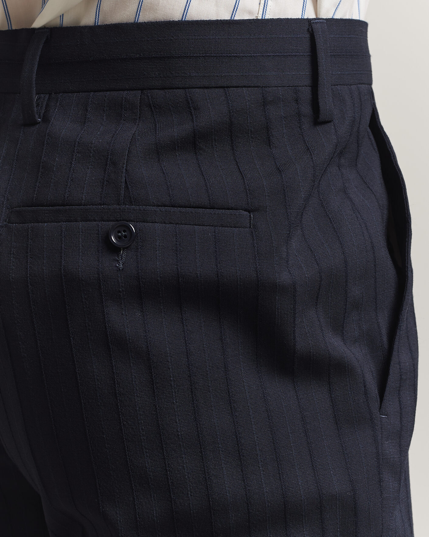 Heren | Broeken | Gant | Tonal Pinstriped Suit Pants Evening Blue