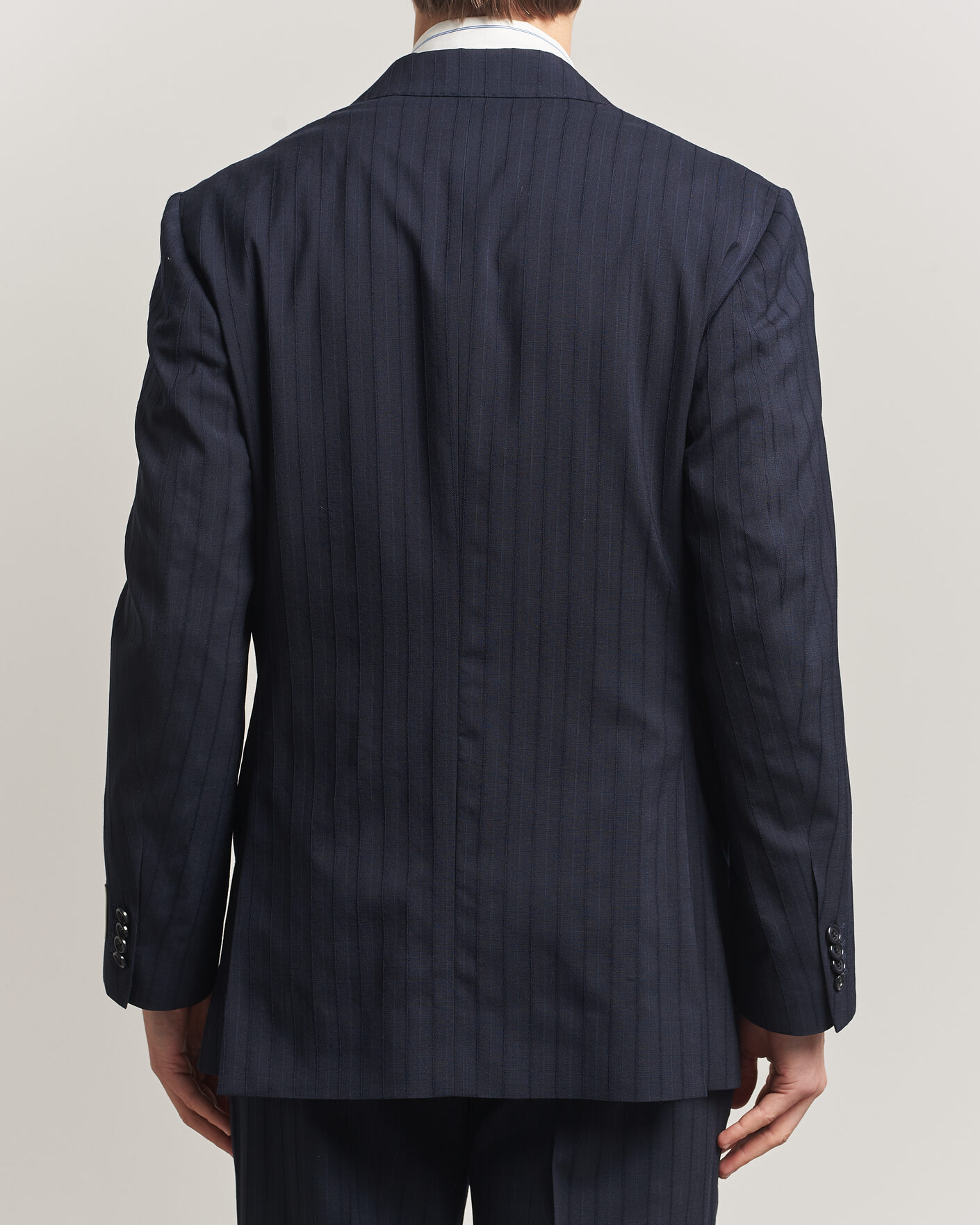 Heren | Blazers | GANT | Tonal Pinstriped Suit Blazer Evening Blue