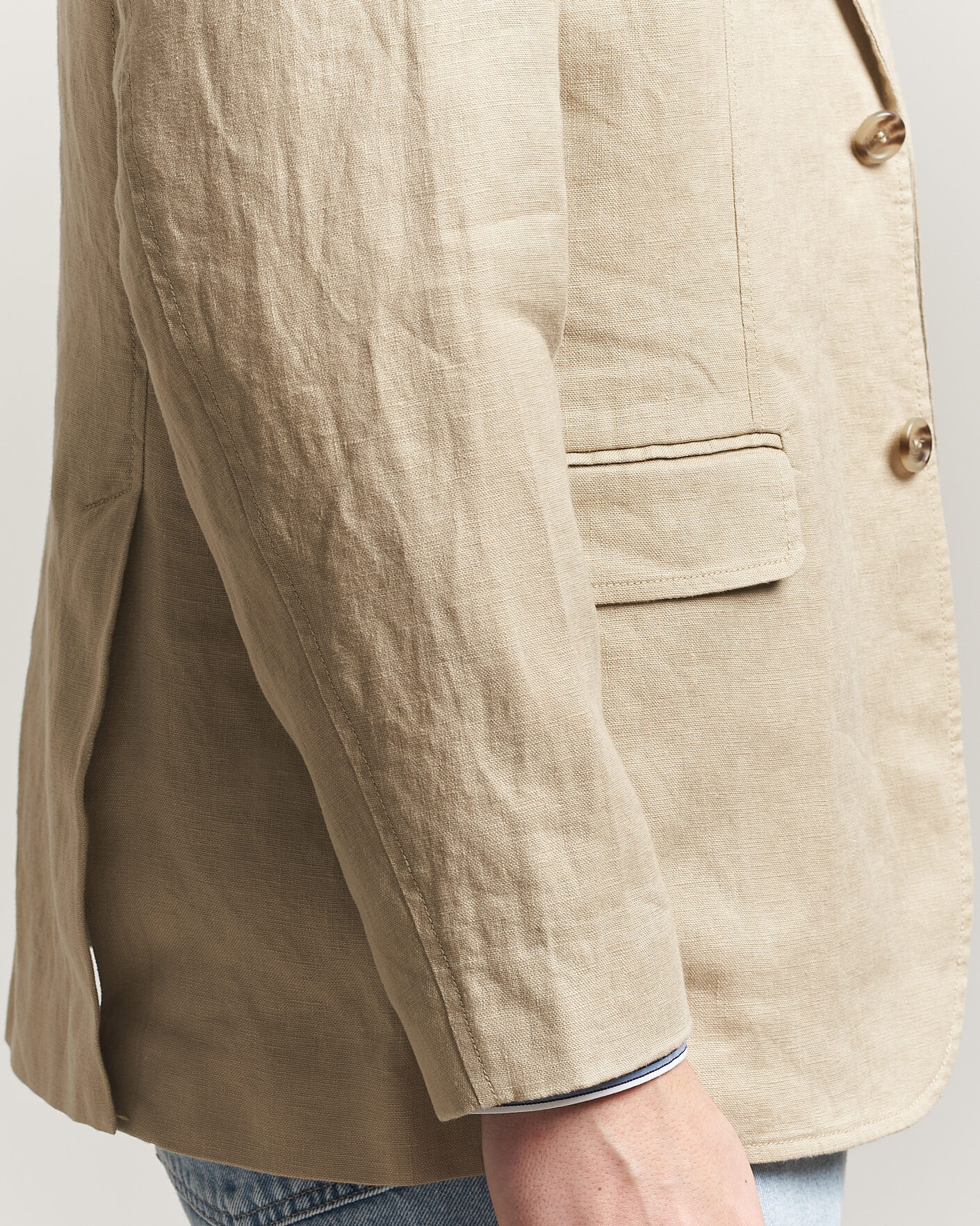 Homme | Blazers | Gant | Garment Dyed Linen Blazer Oat Beige