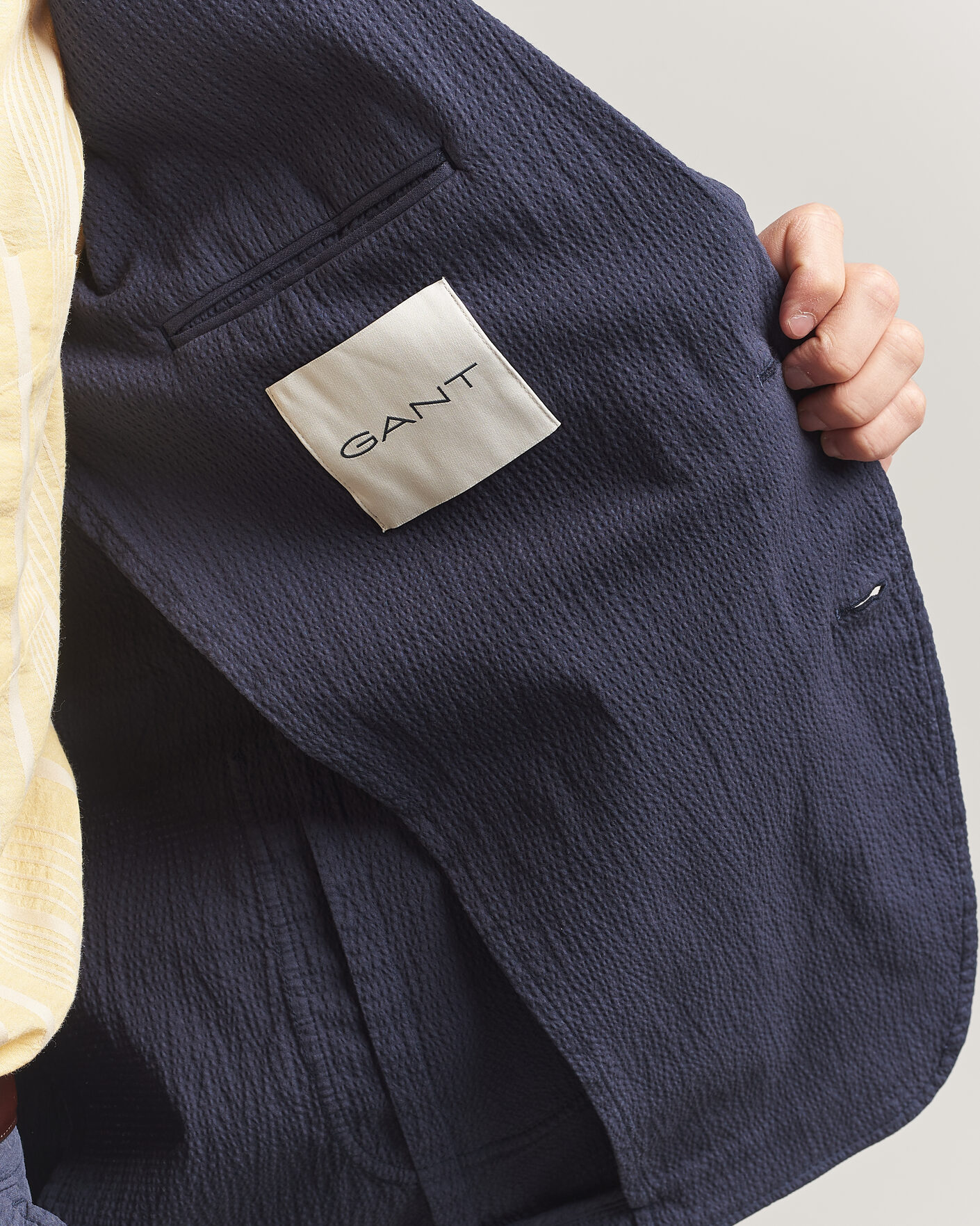 Heren | Blazers | Gant | Garment Dyed Seersucker Blazer Evening Blue