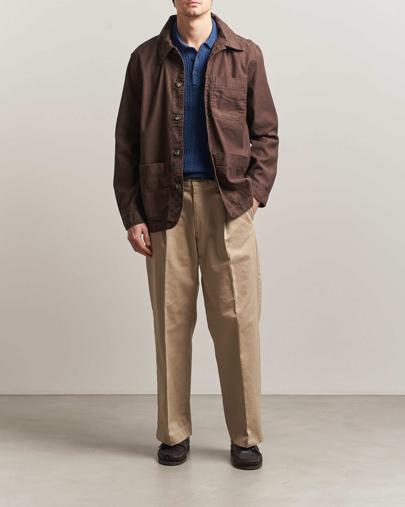 Homme | Chemises | Gant | Regular Fit Cotton/Linen Overshirt Rich Brown