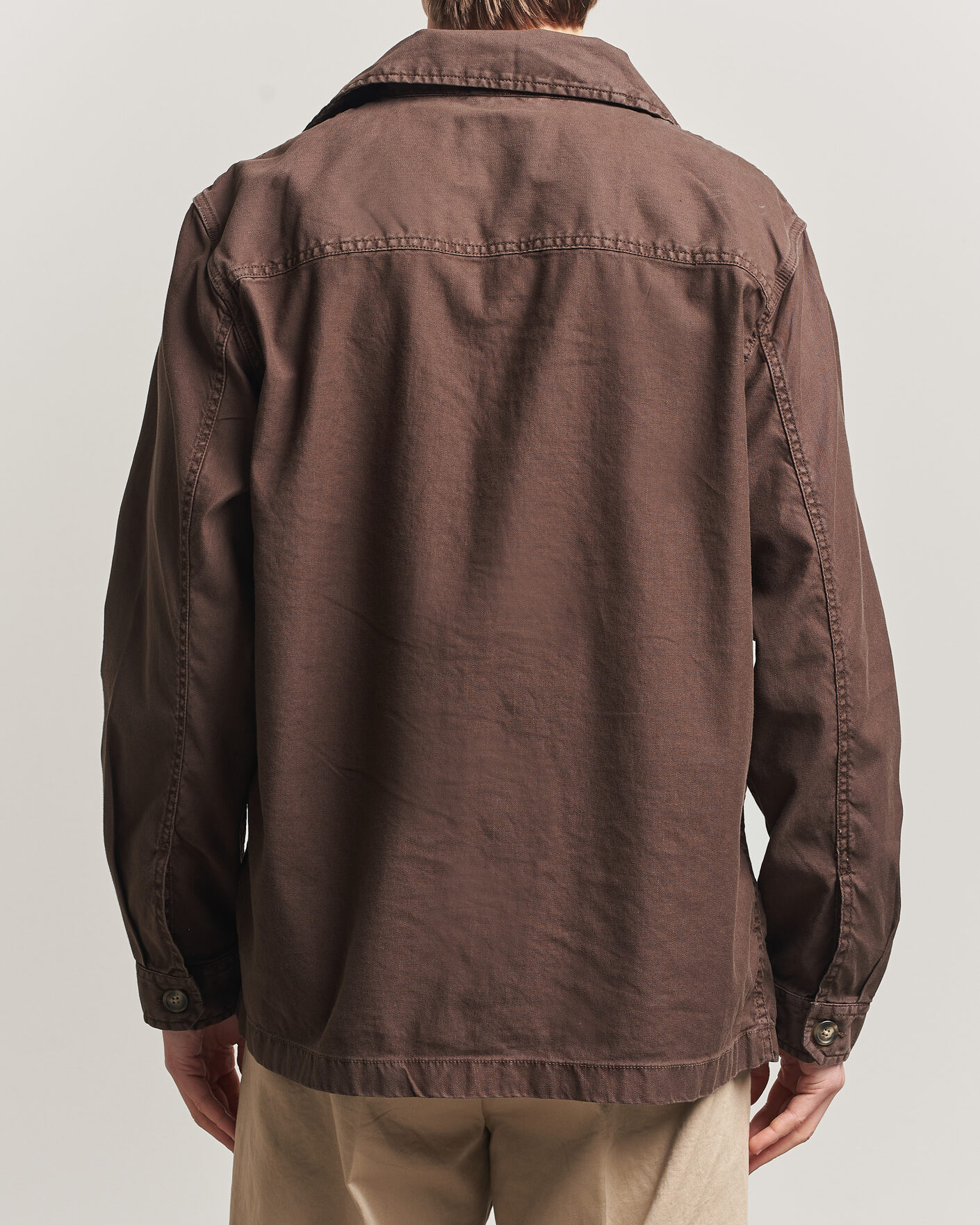 Heren | Overhemden | GANT | Regular Fit Cotton/Linen Overshirt Rich Brown