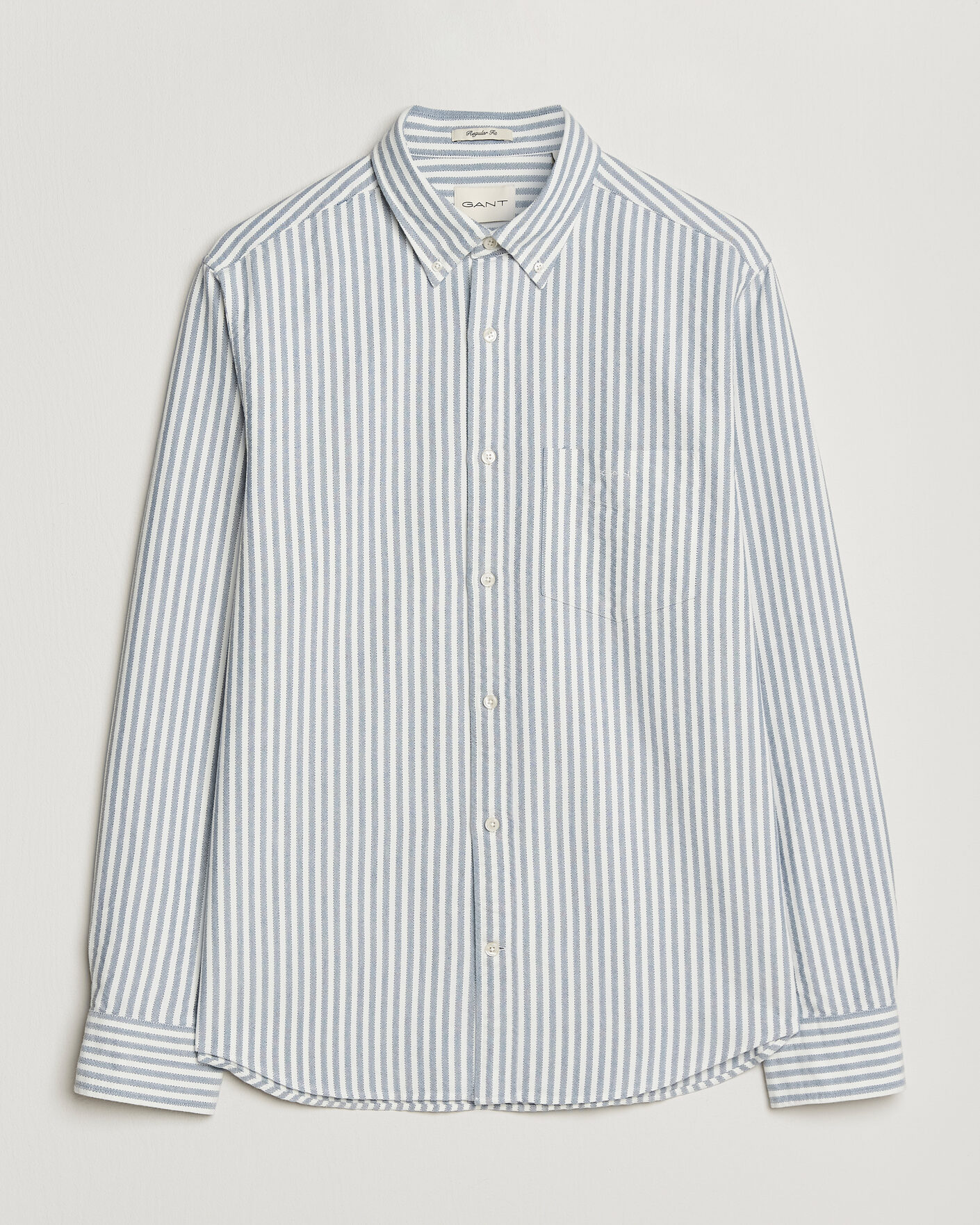 Heren | Overhemden | Gant | Regular Fit Textured Striped Shirt Vintage Blue
