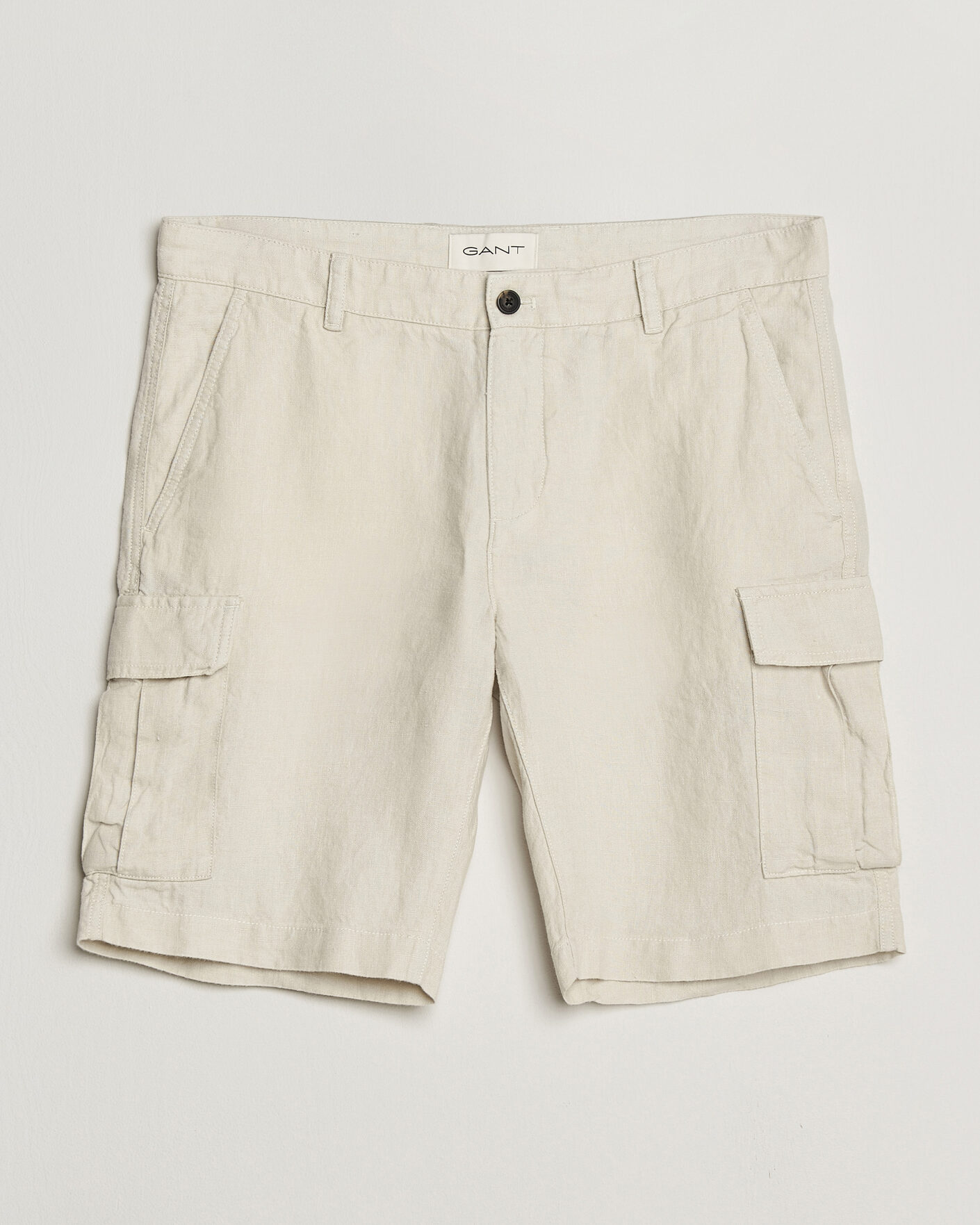 Heren | Korte broek | Gant | Regular Fit Linen Cargo Shorts Sand