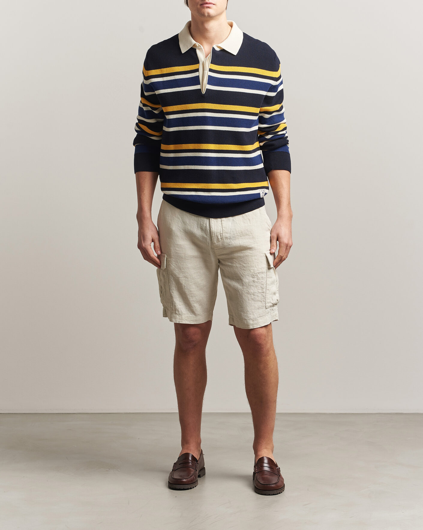 Heren | Korte broek | Gant | Regular Fit Linen Cargo Shorts Sand