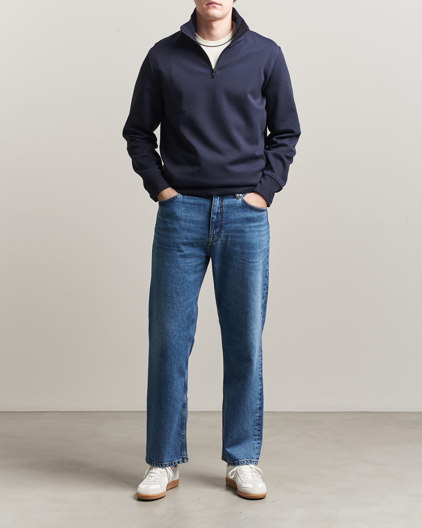 Homme | Pulls Et Tricots | Gant | Interlock Half Zip Evening Blue
