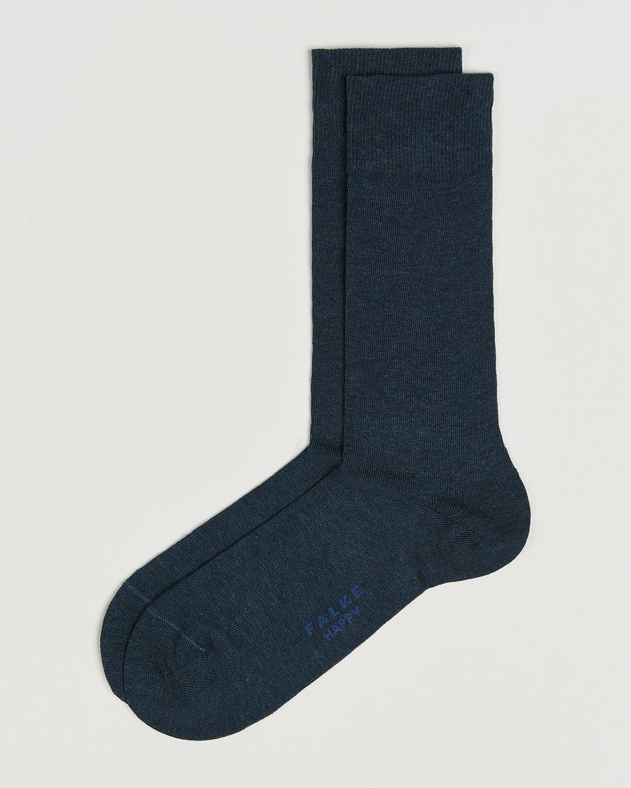Homme | Sous-Vêtements Et Chaussettes | Falke | Happy 2-Pack Cotton Socks Navy Melange