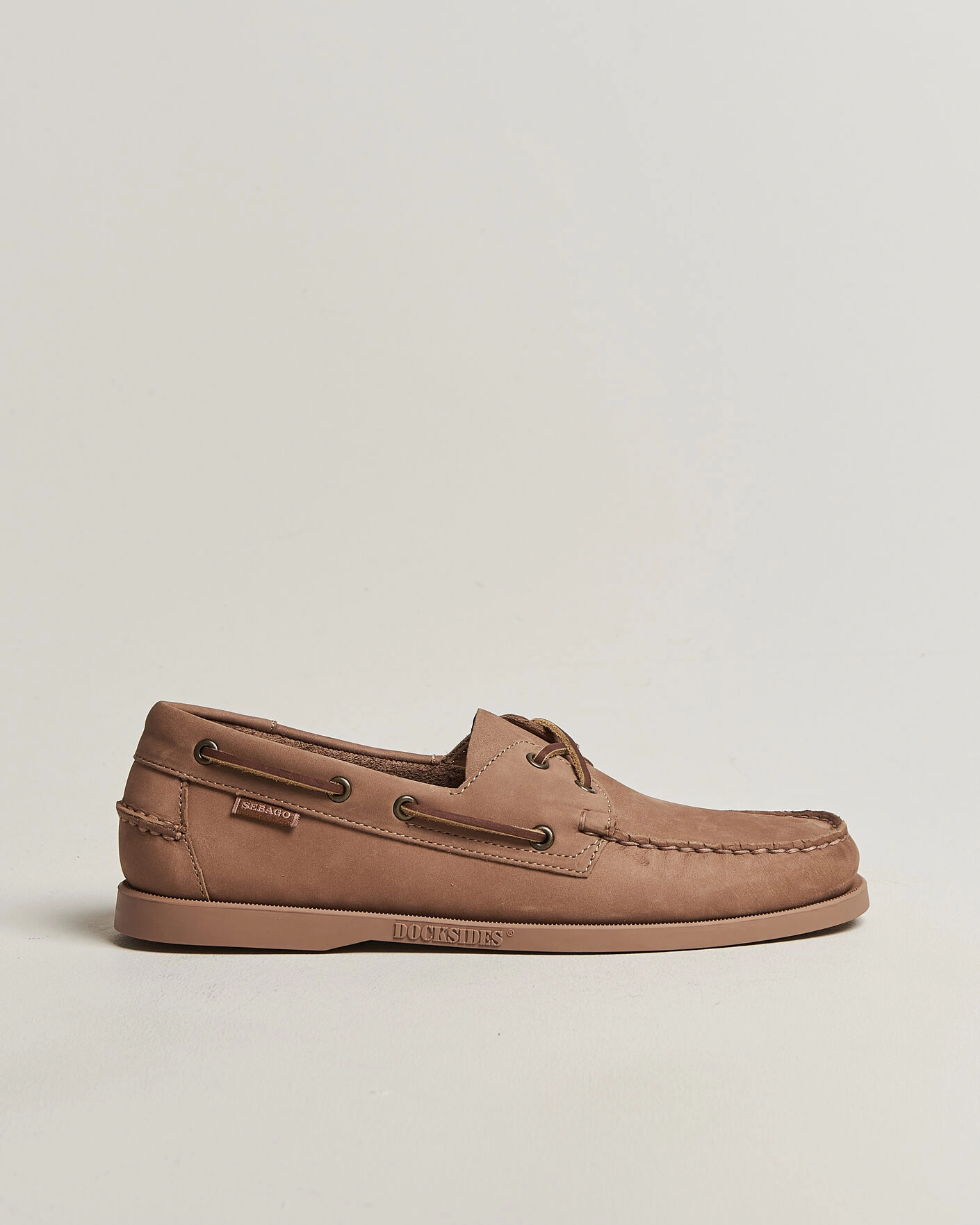 Heren | Bootschoenen | Sebago | Docksides Portland Nubuck Boat Shoe Beige Taupe