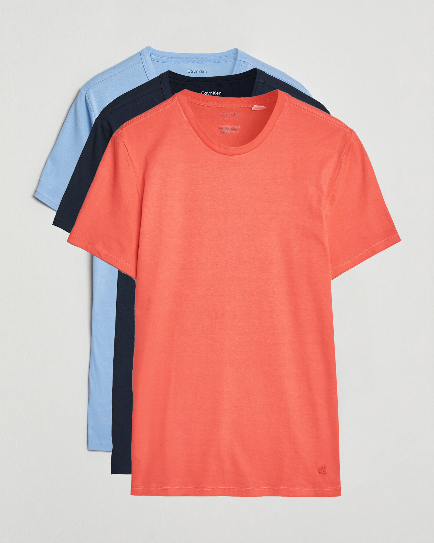 Homme | T-shirts | Calvin Klein | 3-Pack Cotton Crew Neck T-Shirt Navy/Red/Blue